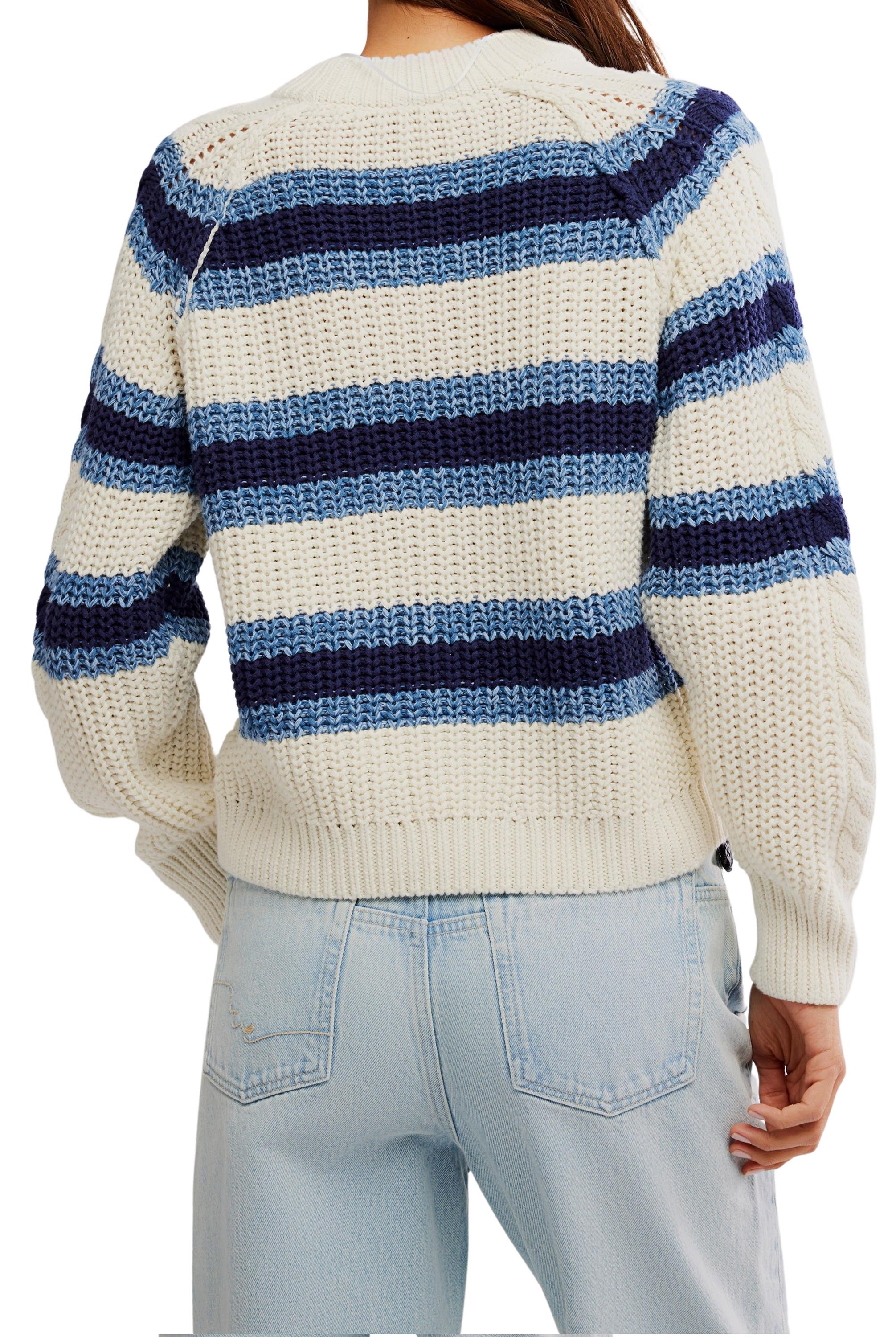 Frankie Cable Stripe Pullover Sweater