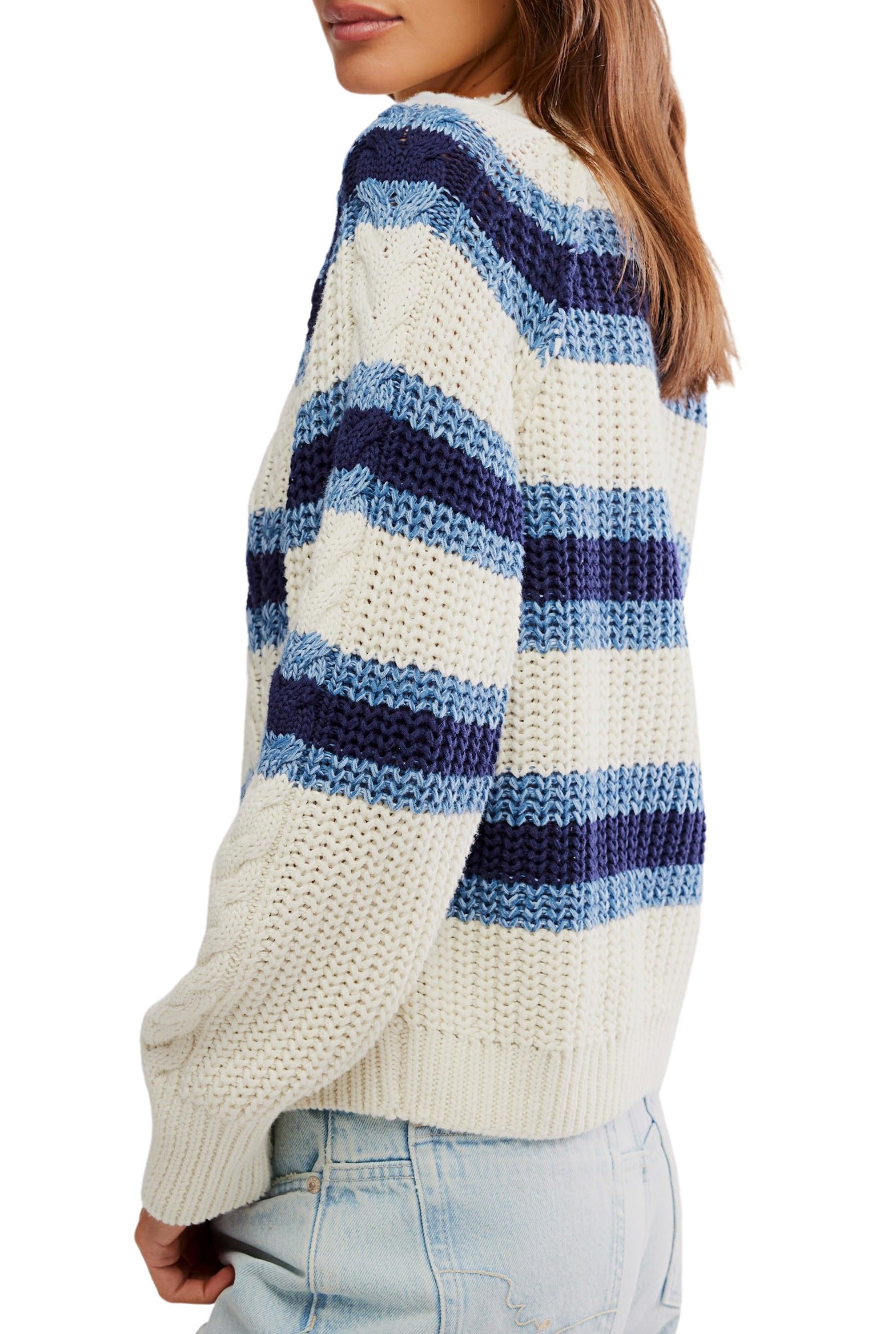 Frankie Cable Stripe Pullover Sweater