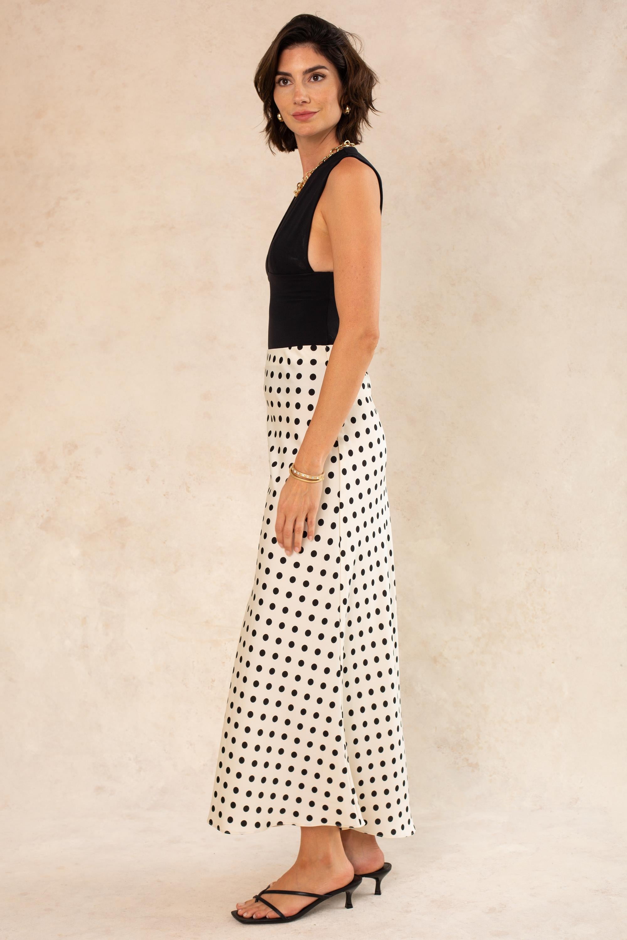 Bias Cut Printed Maxi Skirt