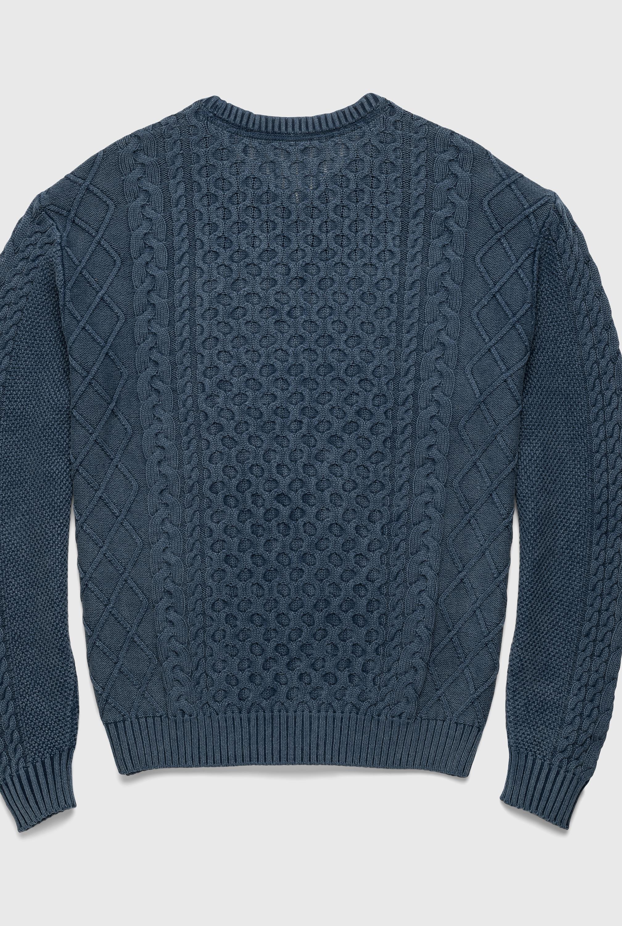 Edward Washed Cable Knit Crew Sweater