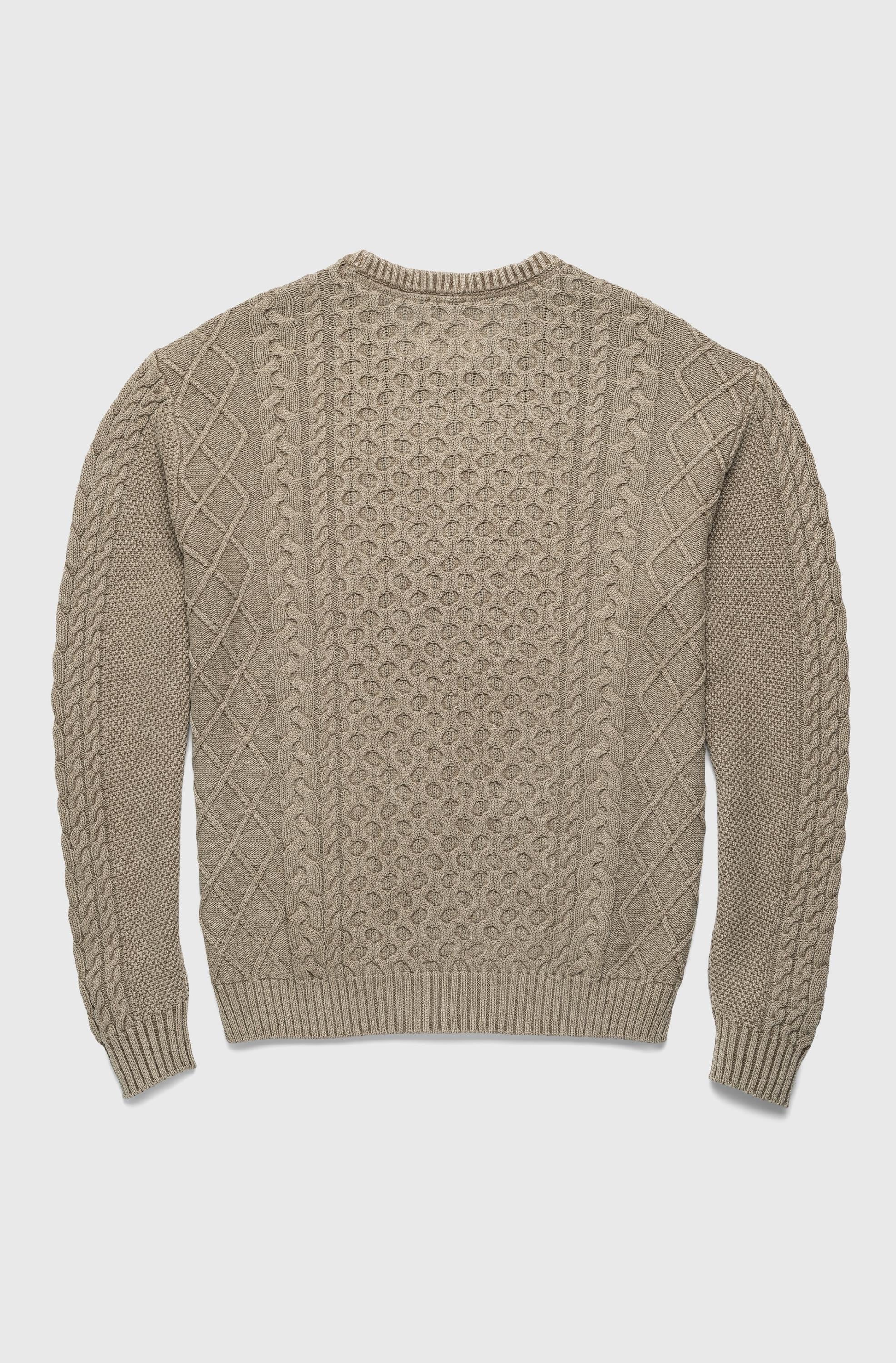 Edward Washed Cable Knit Crew Sweater