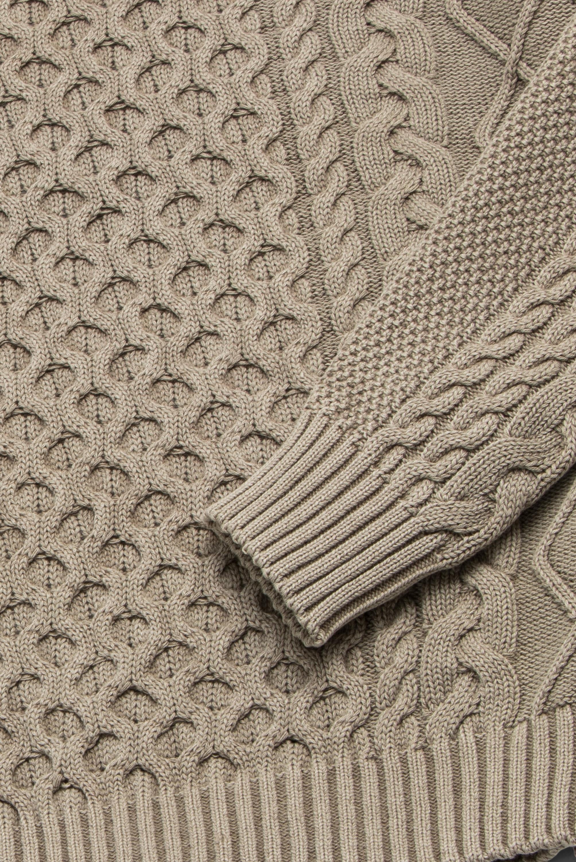 Edward Washed Cable Knit Crew Sweater