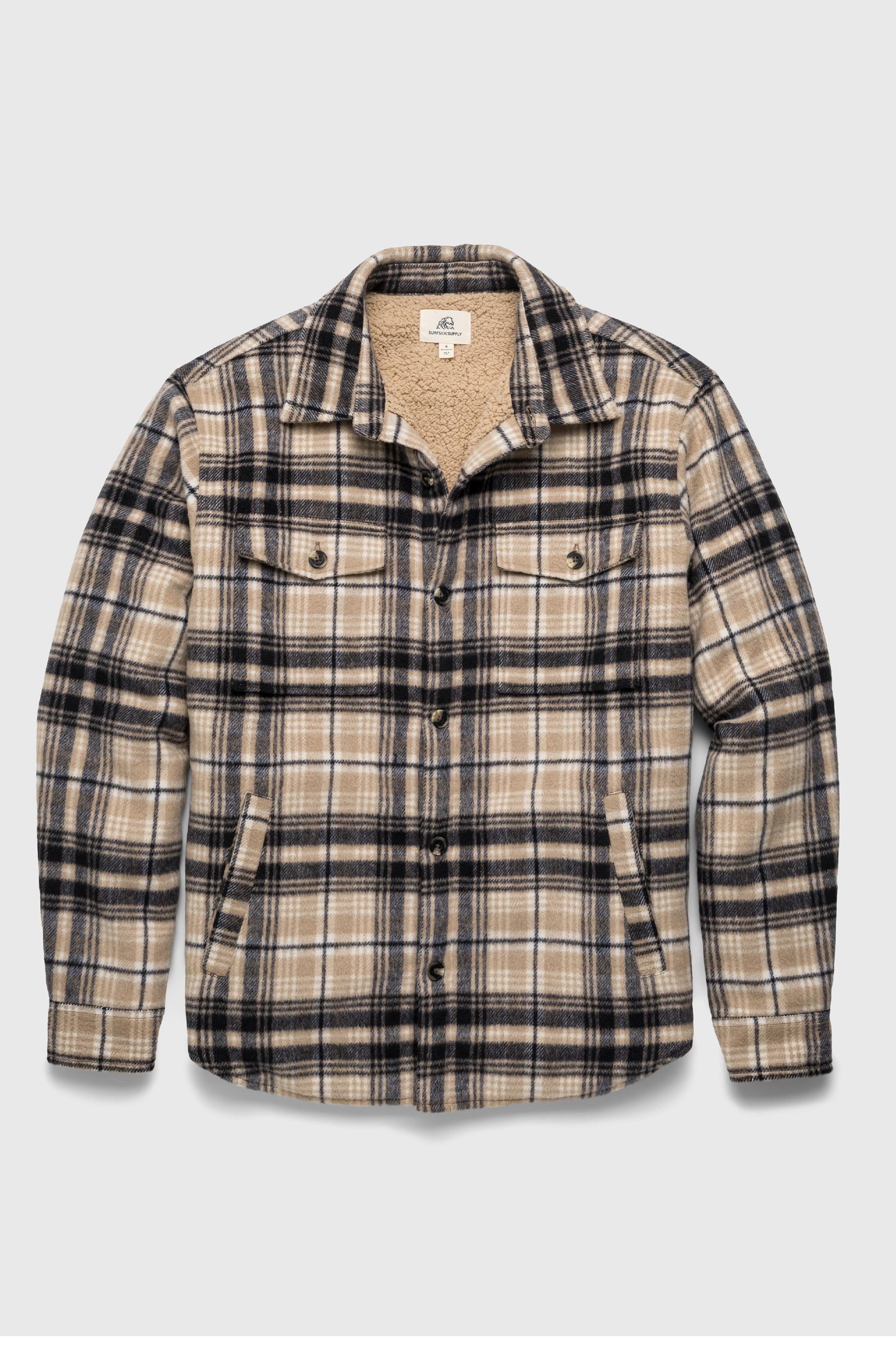 Skip Sherpa Lined Plaid Shirt Jacket
