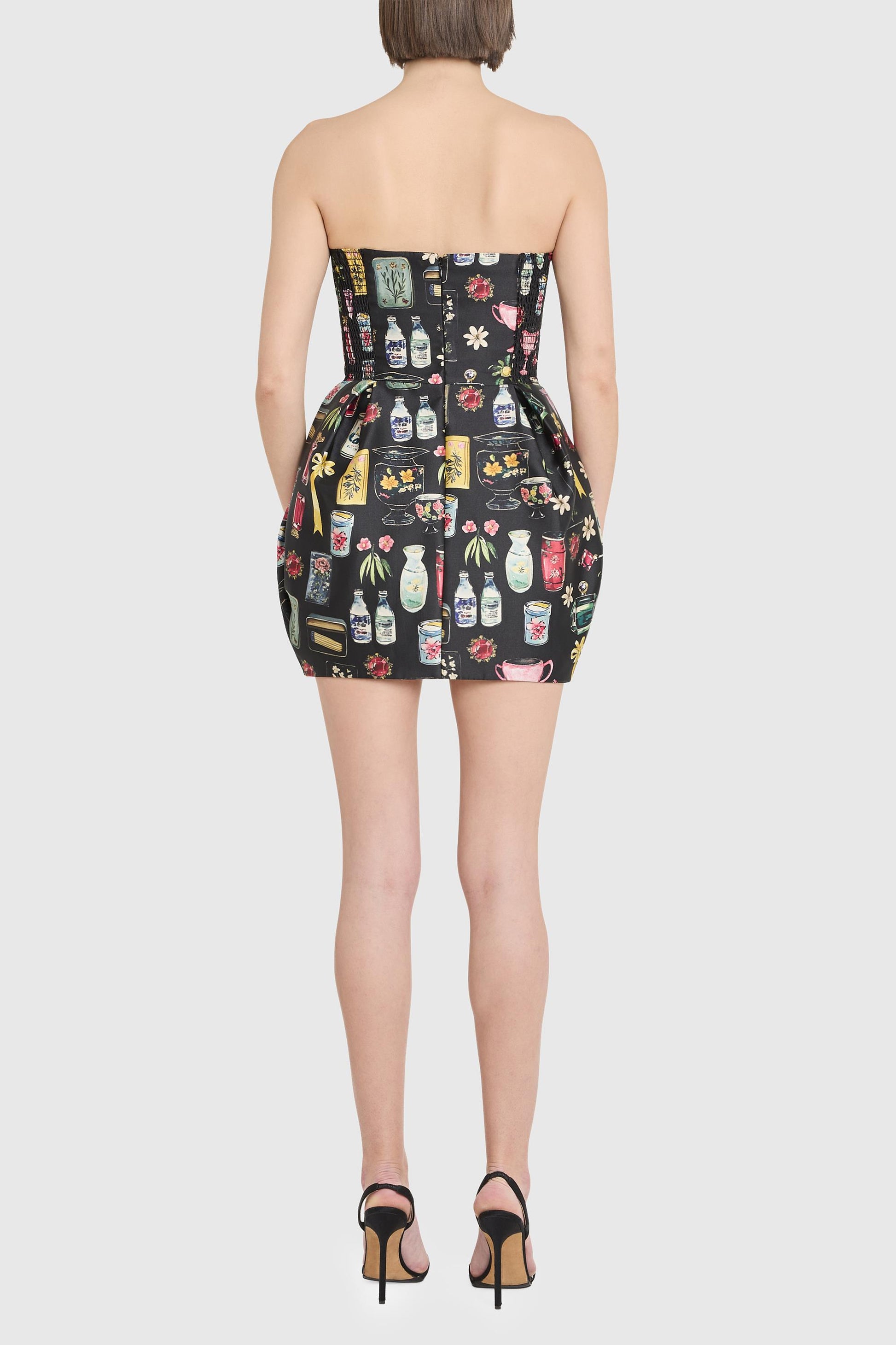 Amanda Uprichard Bowery Dress - Black Treasure Print