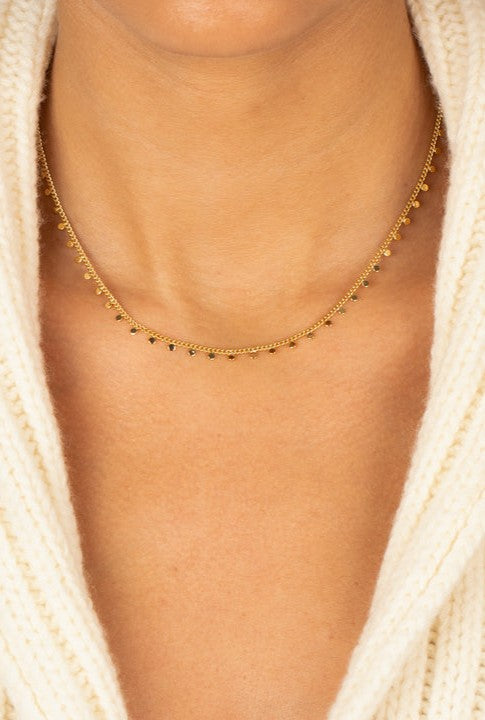 Solid Dangling Discs Cuban Link Necklace