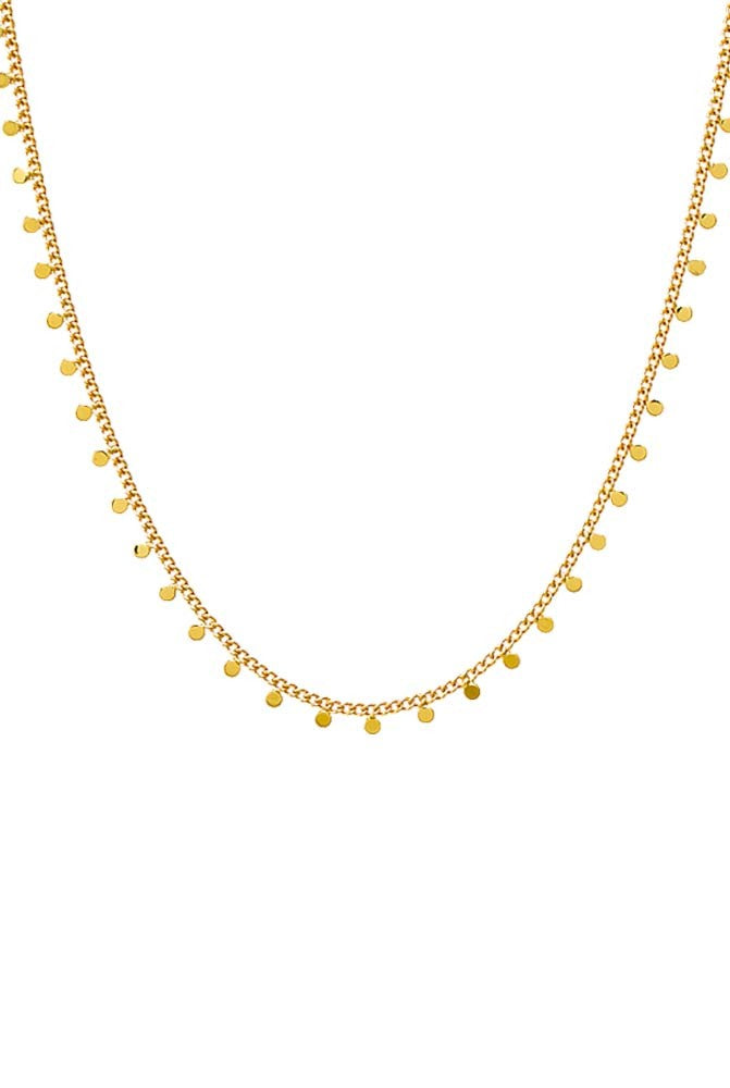 Solid Dangling Discs Cuban Link Necklace