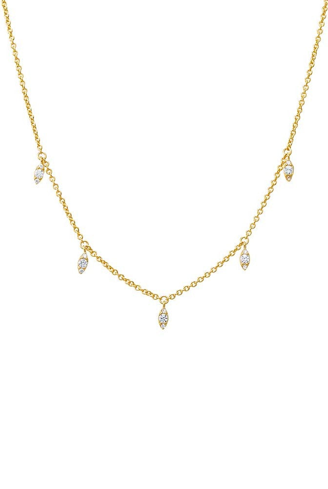 CZ Marquise Dangling Shaker Necklace