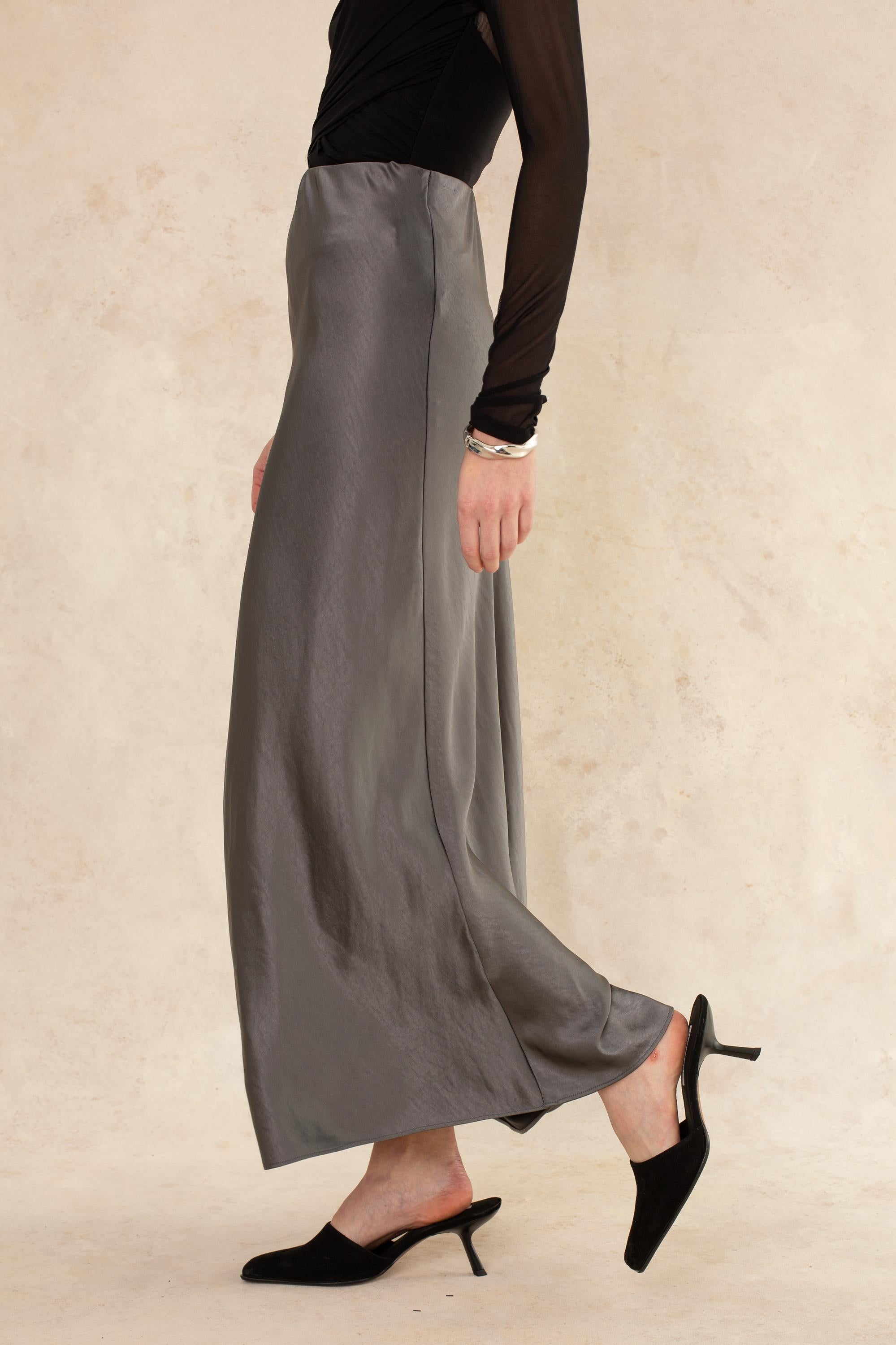 Sophie Bias Cut Midi Skirt