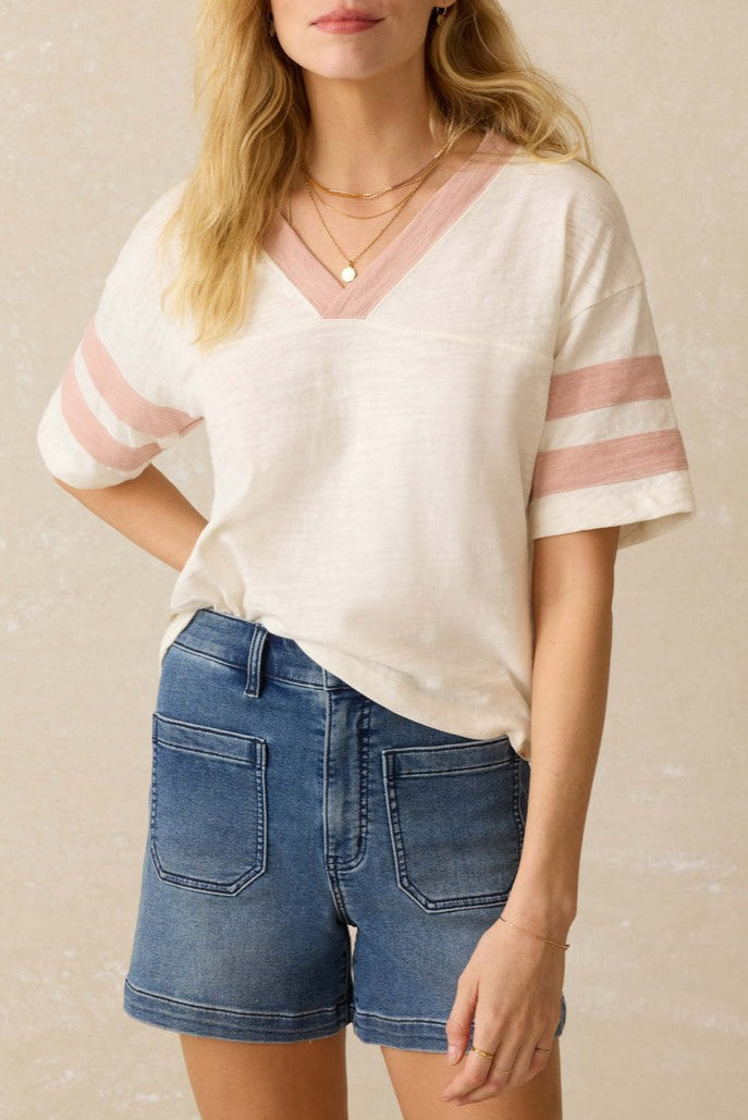 Sunwashed Slub Varsity Tee