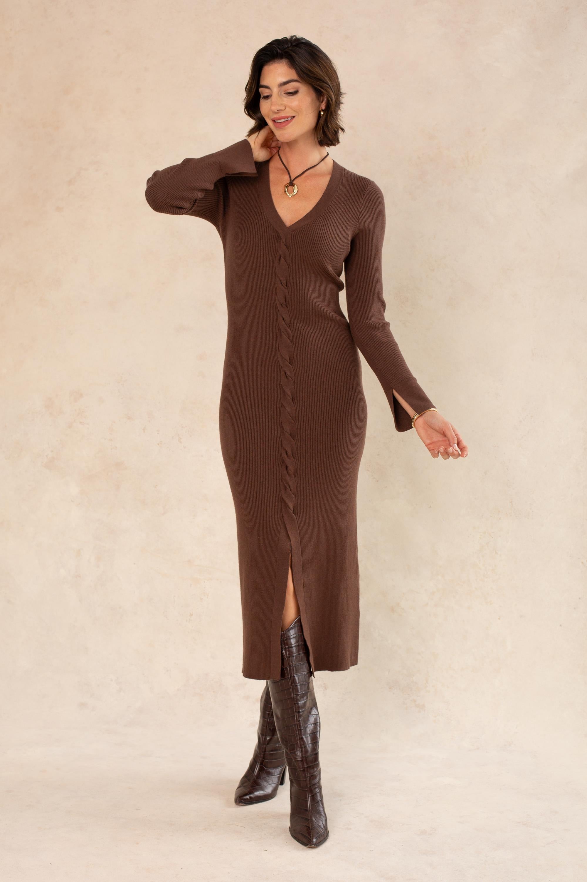 Betty Braided Front Midi Dress