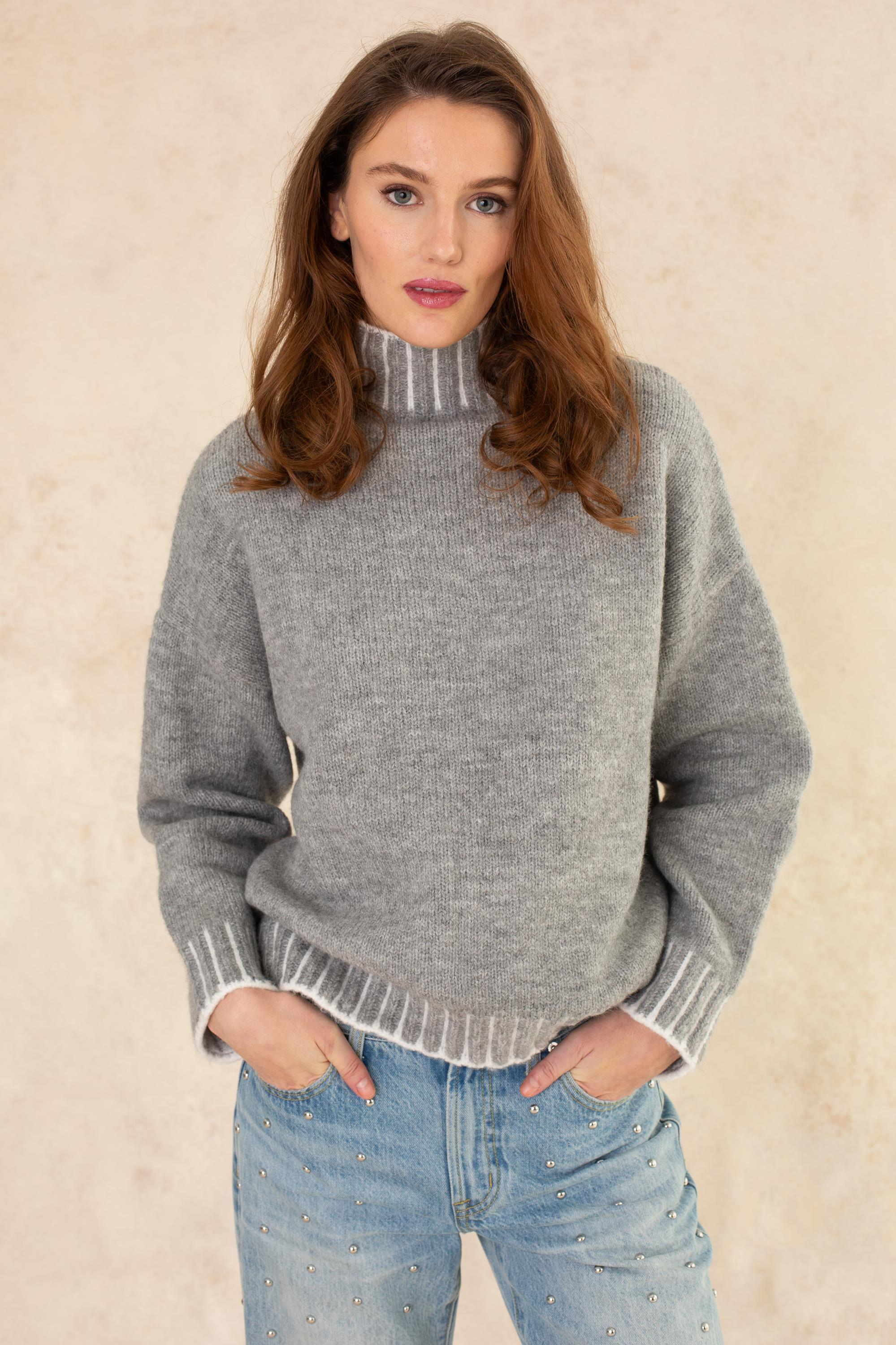Sophia Mock Stitch Detail Sweater
