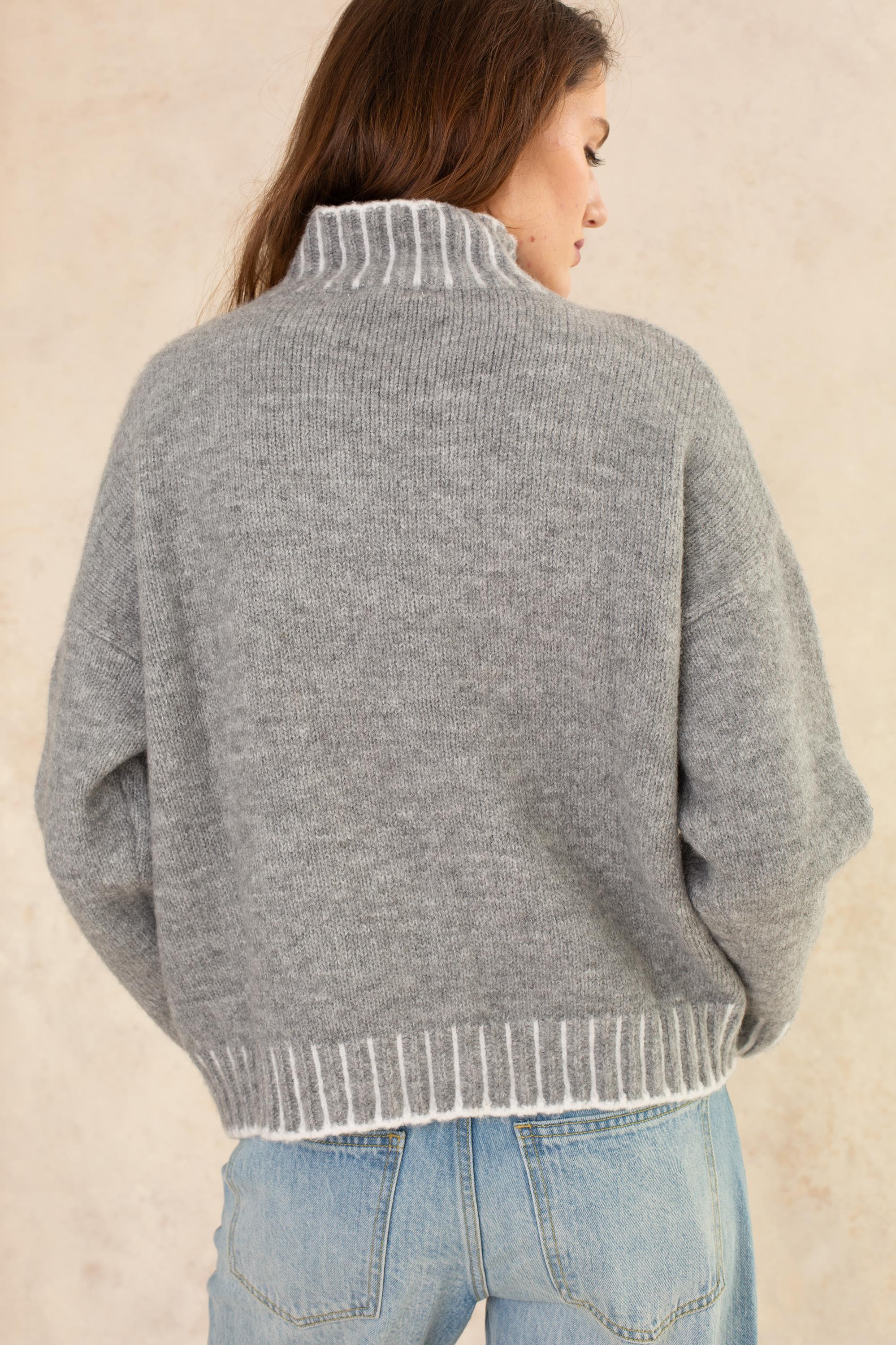 Sophia Mock Stitch Detail Sweater