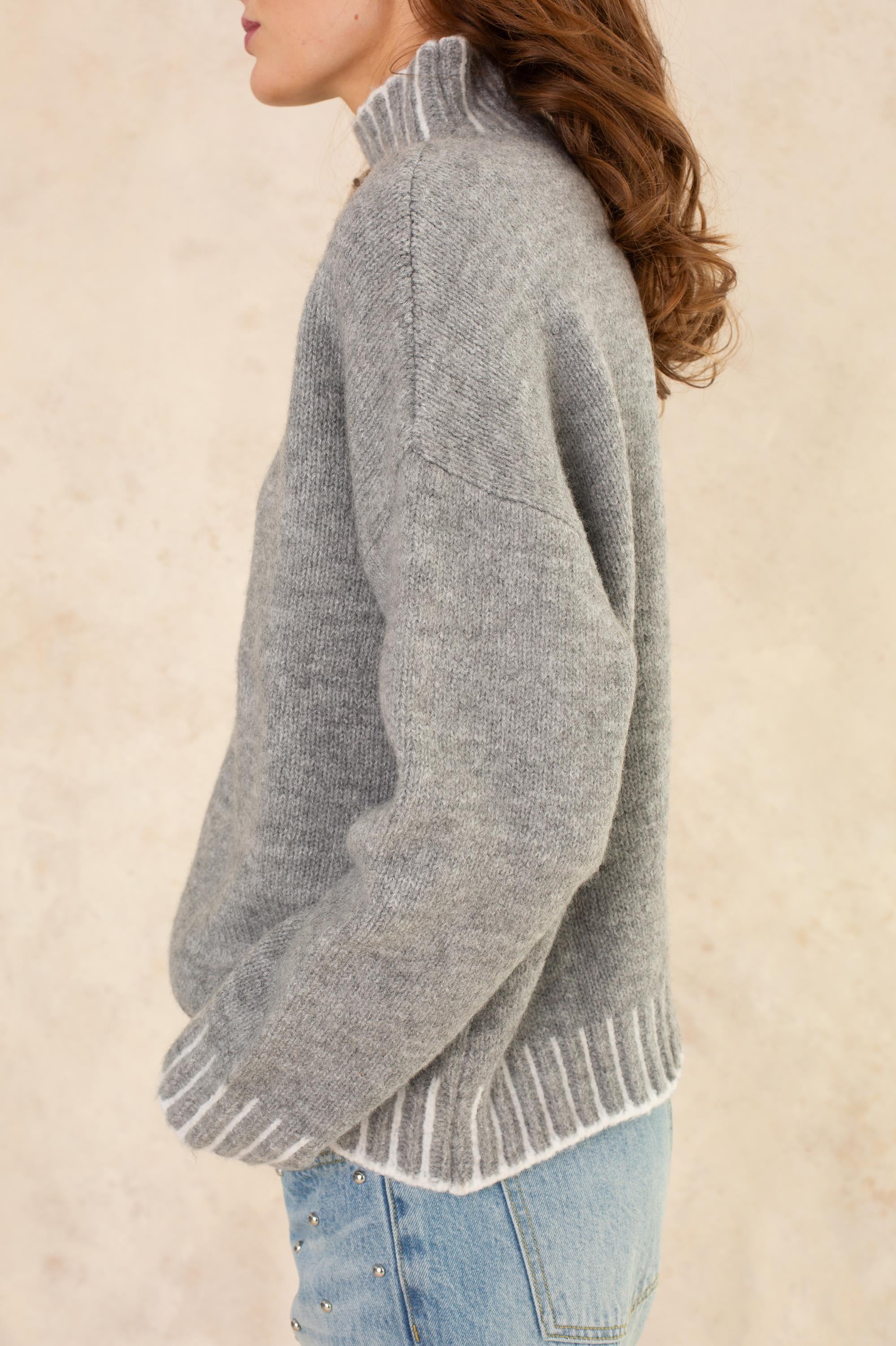 Sophia Mock Stitch Detail Sweater