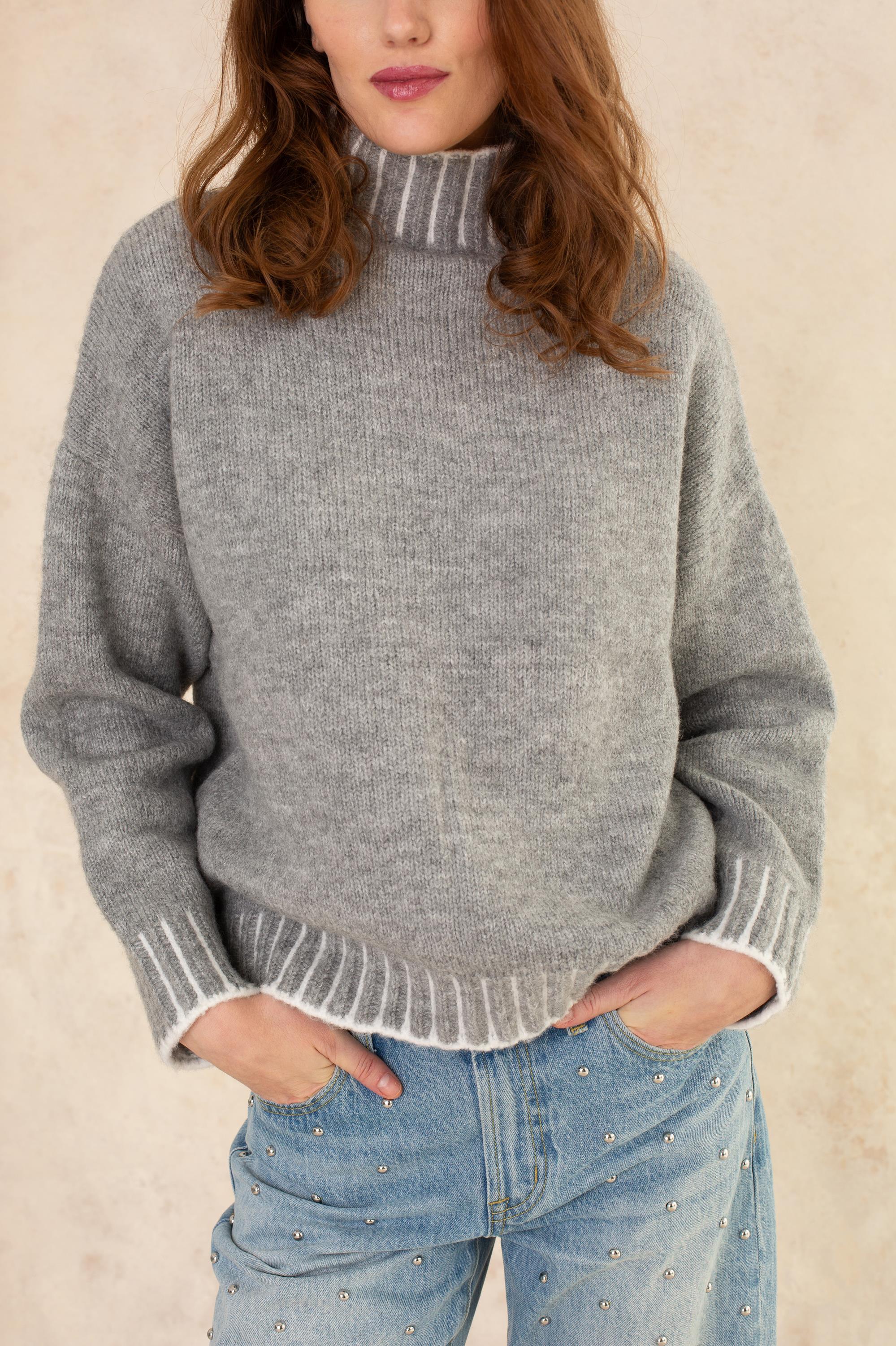 Sophia Mock Stitch Detail Sweater