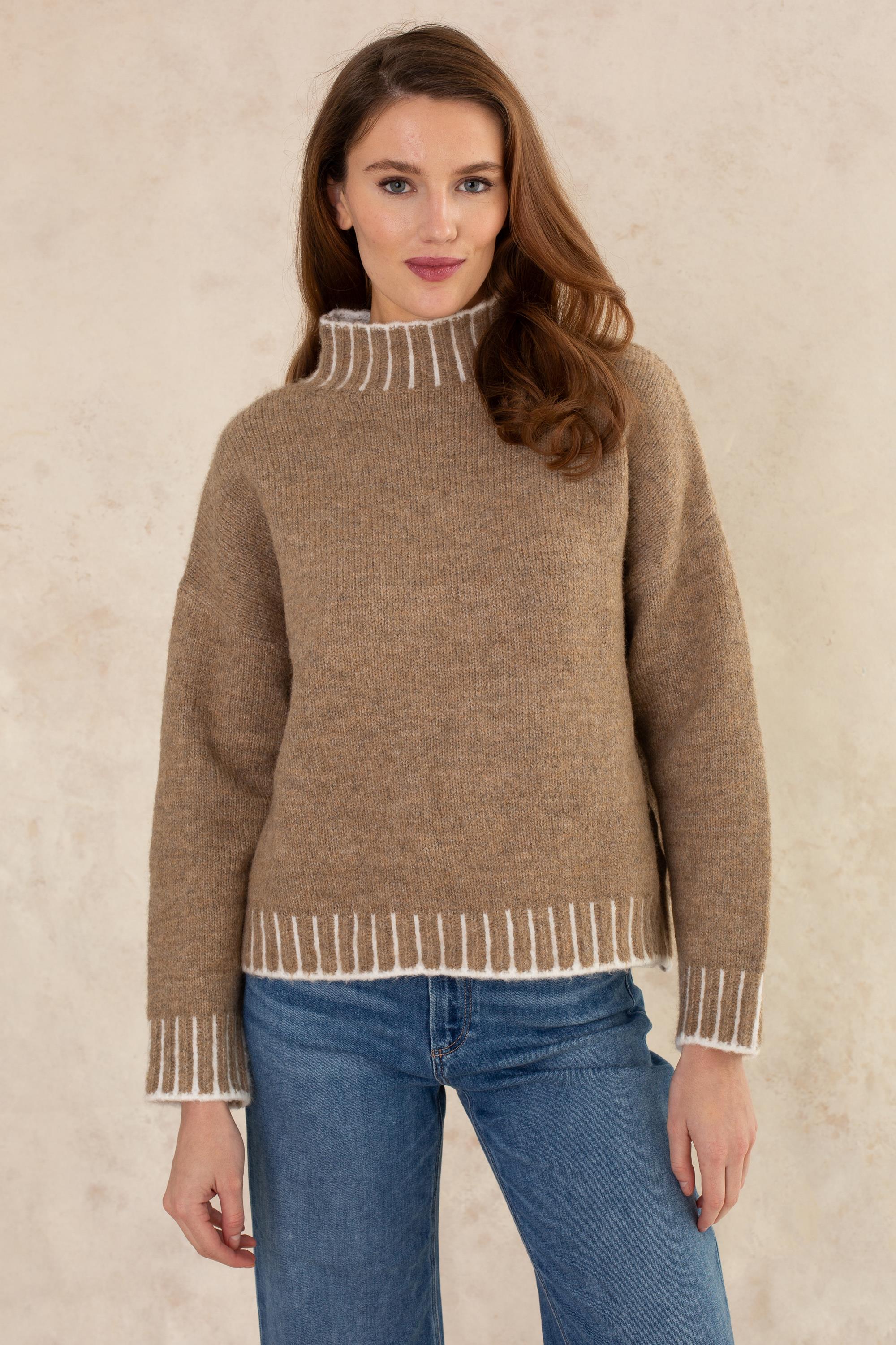 Sophia Mock Stitch Detail Sweater