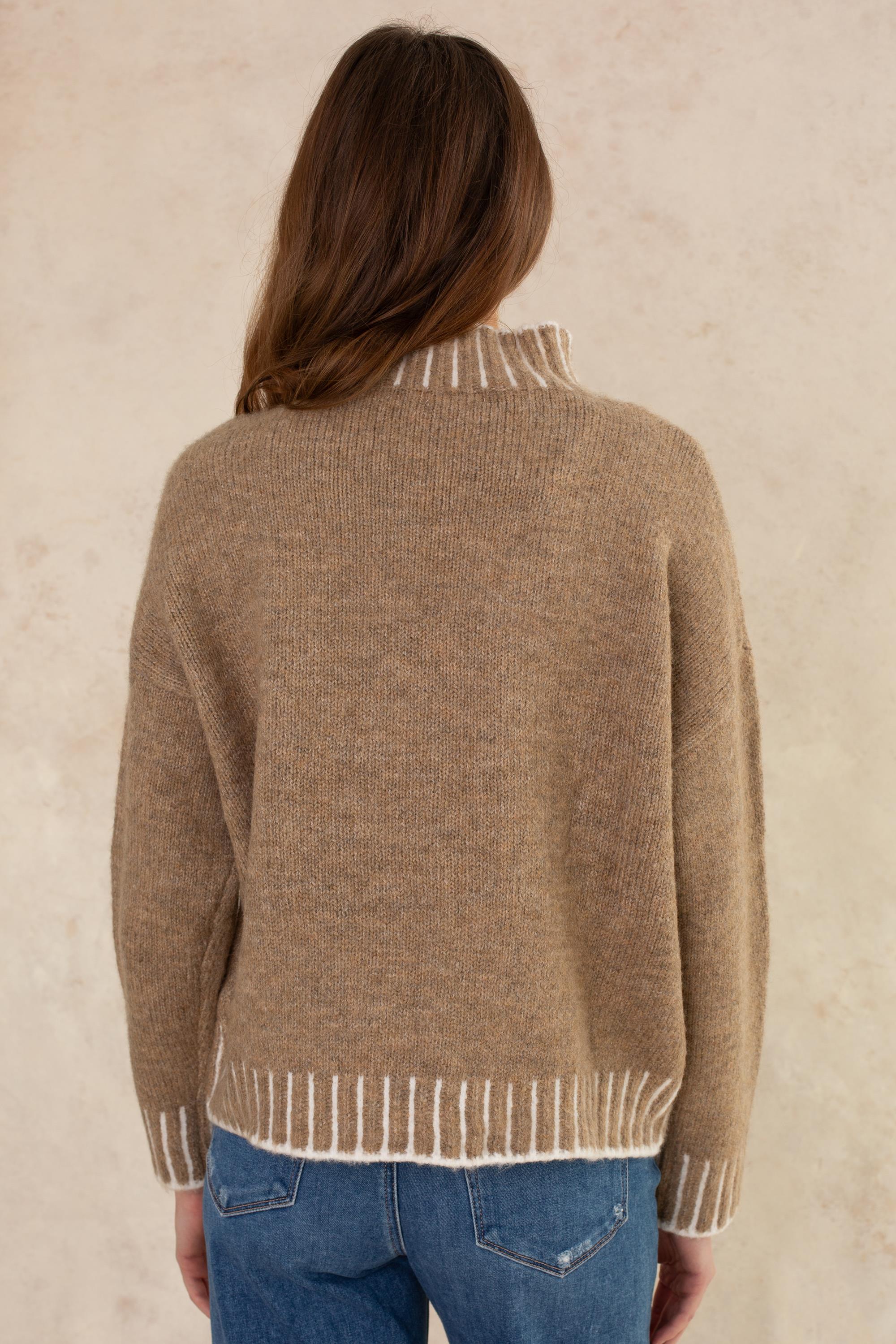 Sophia Mock Stitch Detail Sweater
