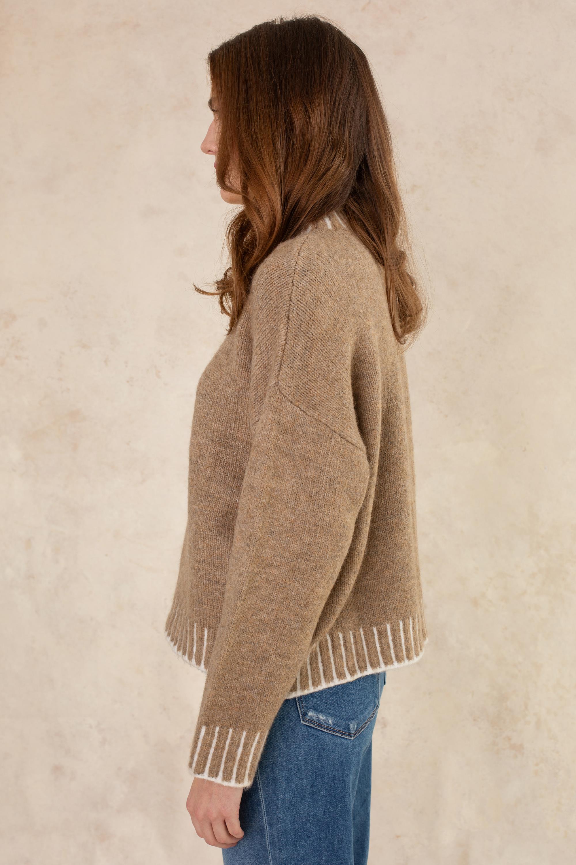Sophia Mock Stitch Detail Sweater