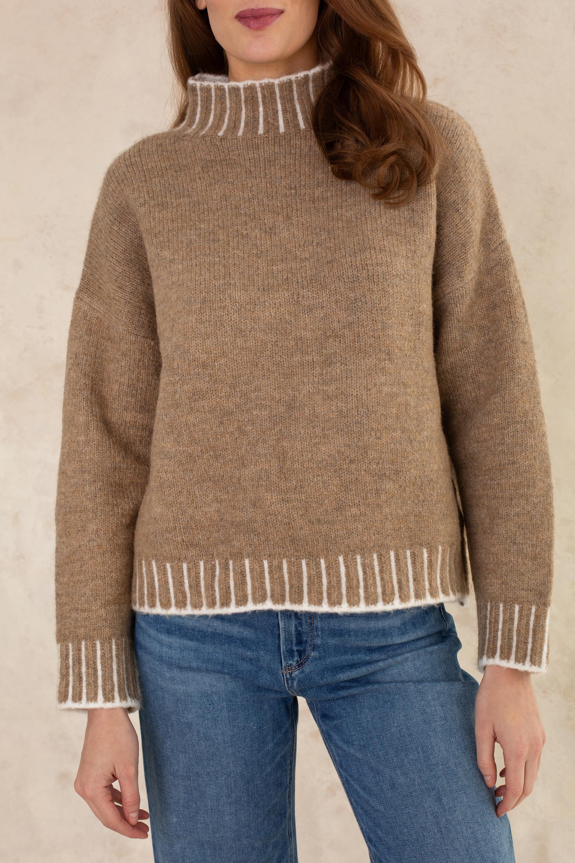 Sophia Mock Stitch Detail Sweater