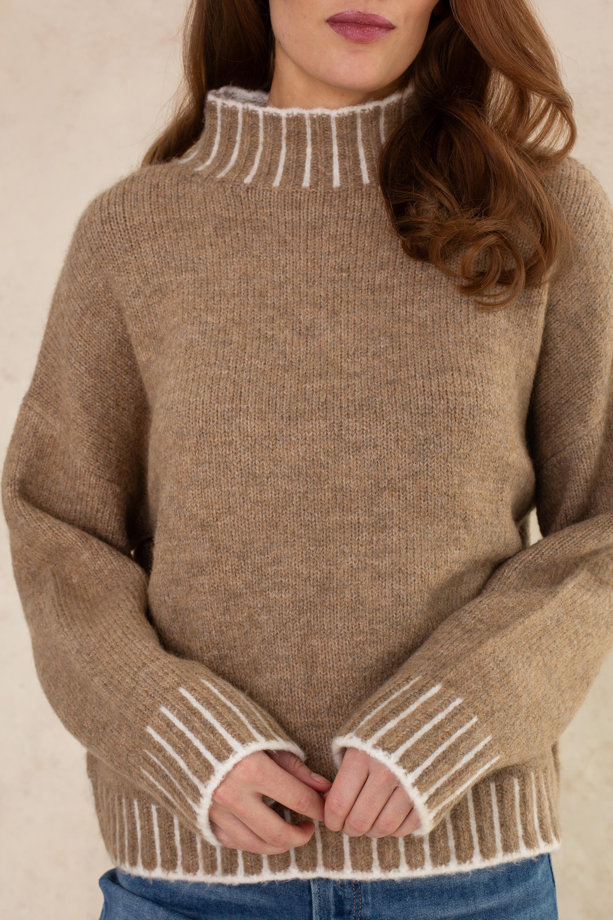 Sophia Mock Stitch Detail Sweater