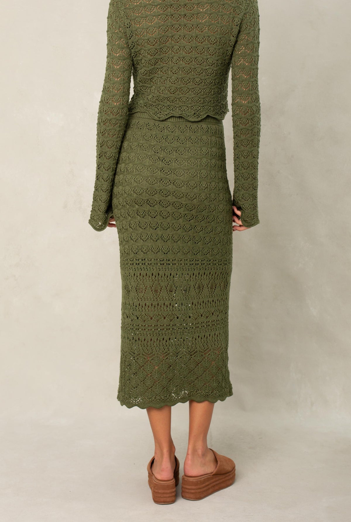 Andrea Midi Skirt In Olive