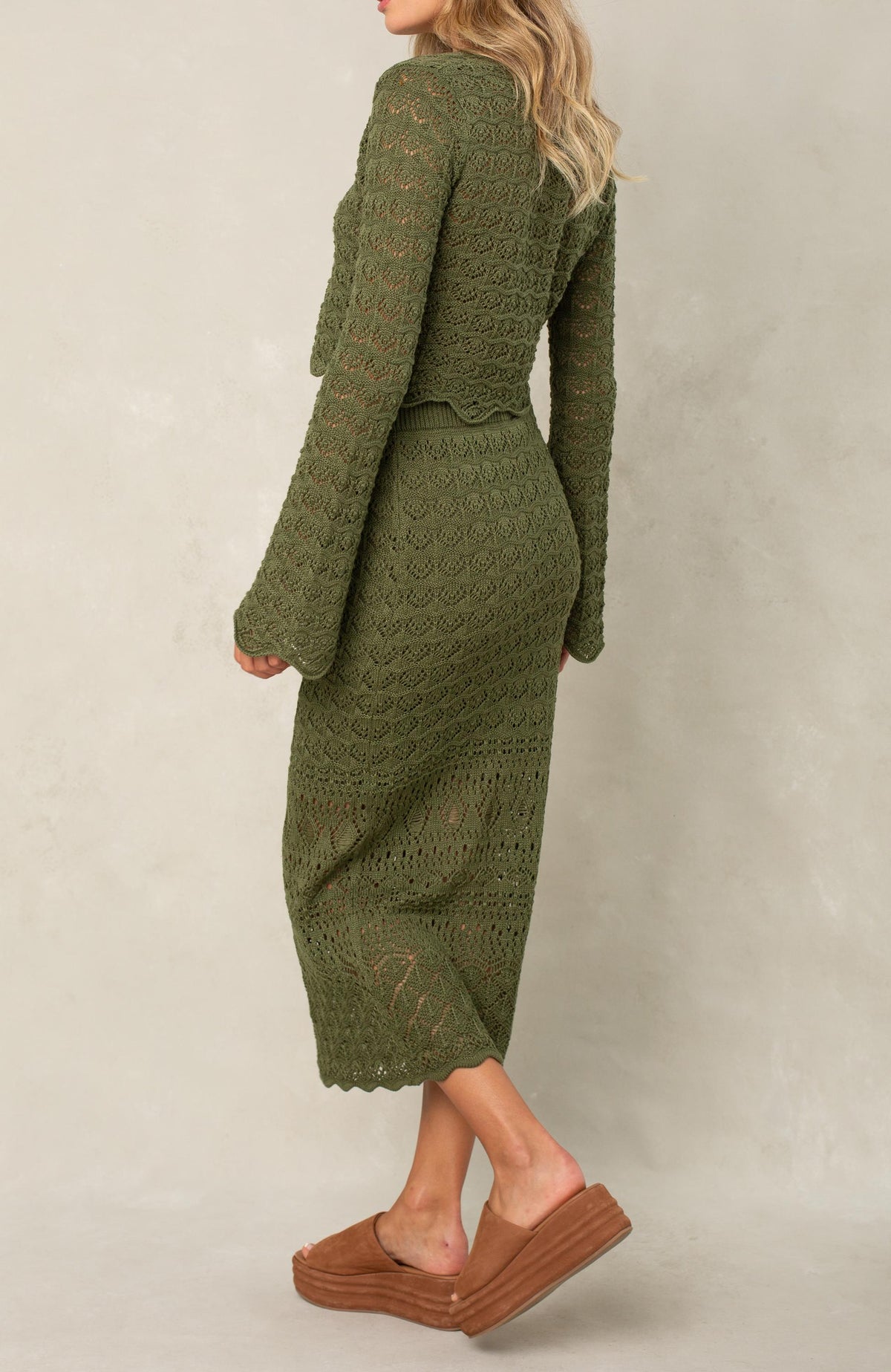 Andrea Midi Skirt In Olive