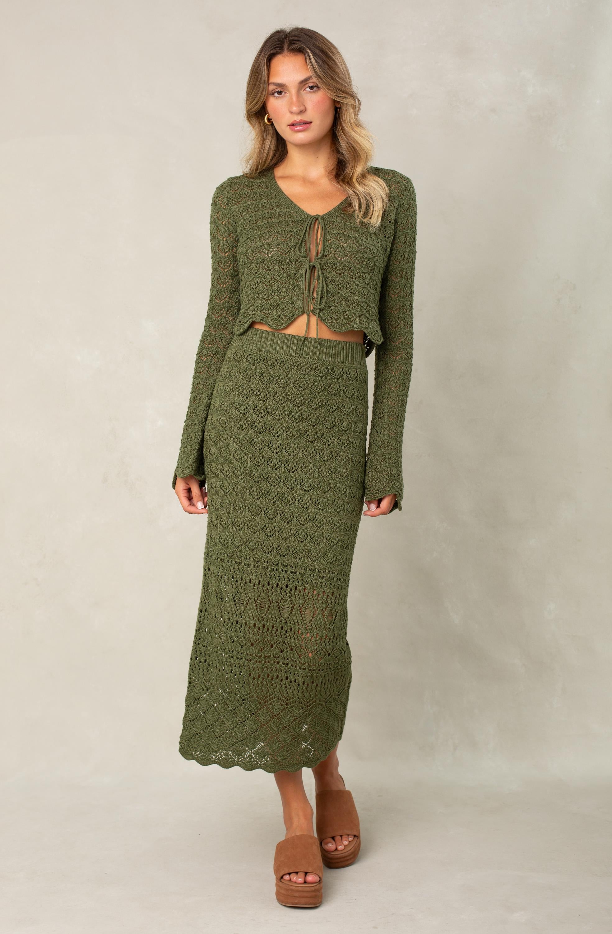 Andrea Midi Skirt In Olive