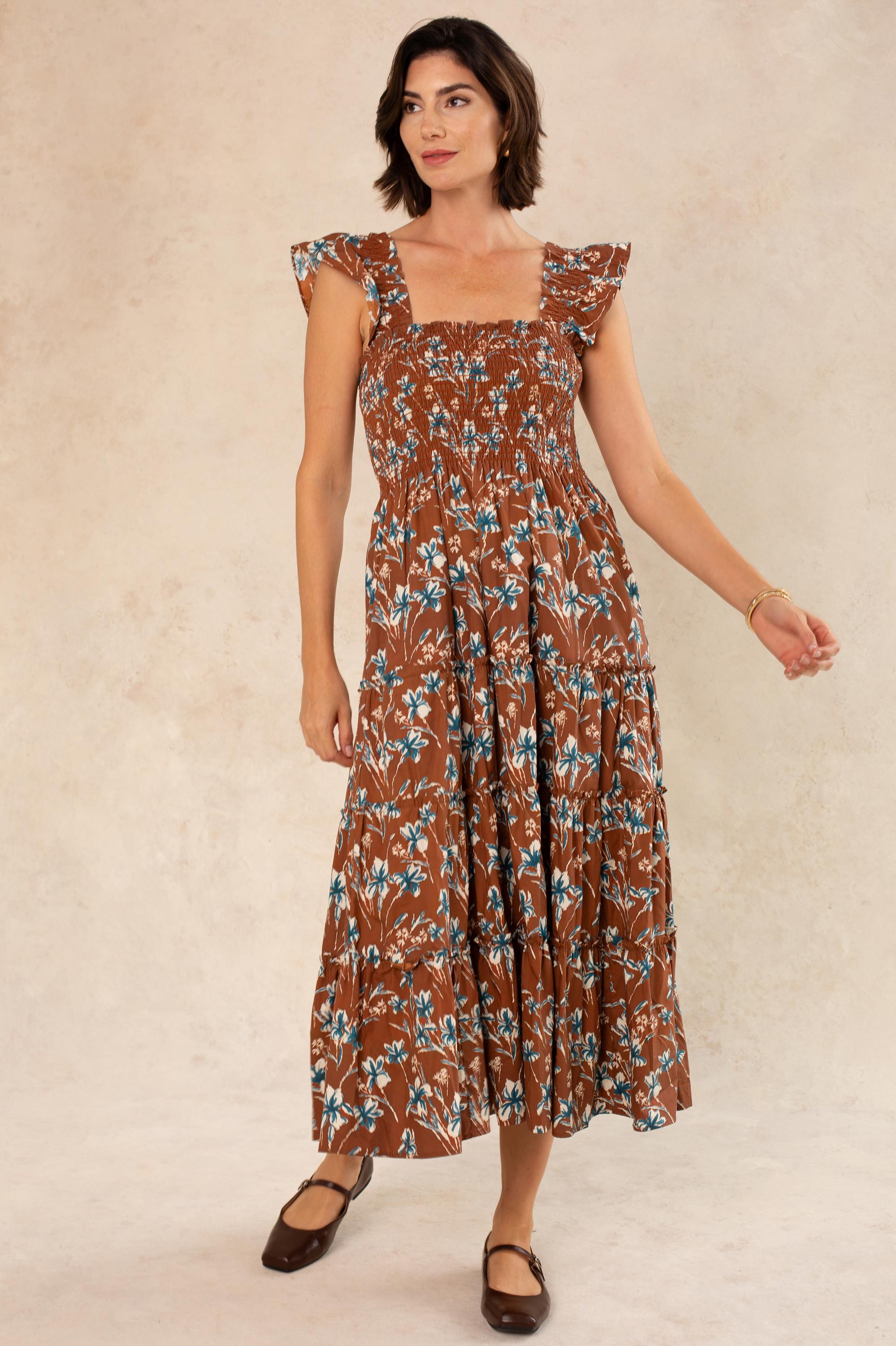 Calypso Smocked Midi Dress