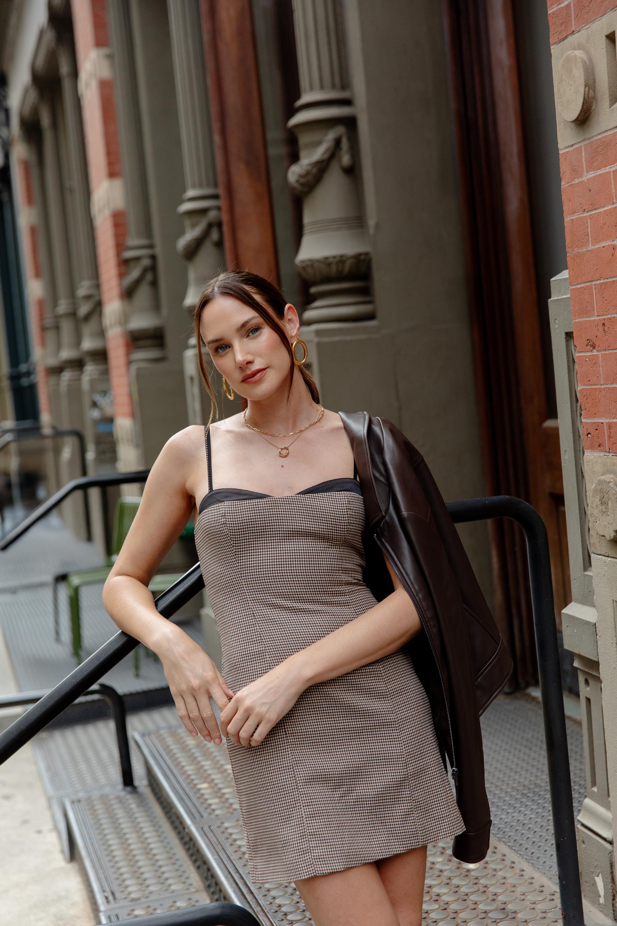 Cairo Plaid Mini Dress