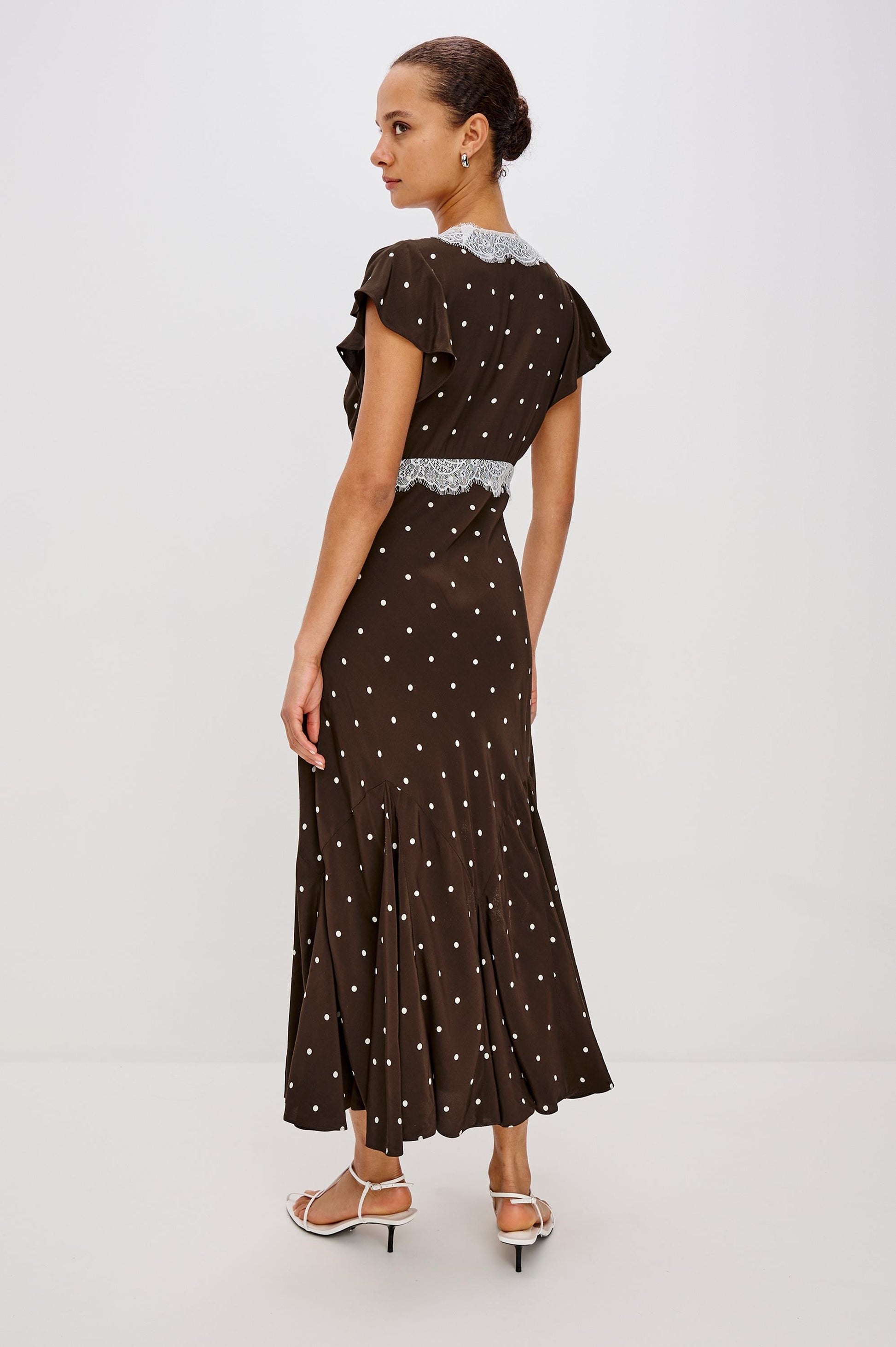 Mattia Midi Dress Cocoa Polka Dots South Moon Under Mattia Midi Dress Cocoa Polka Dots South Moon Under