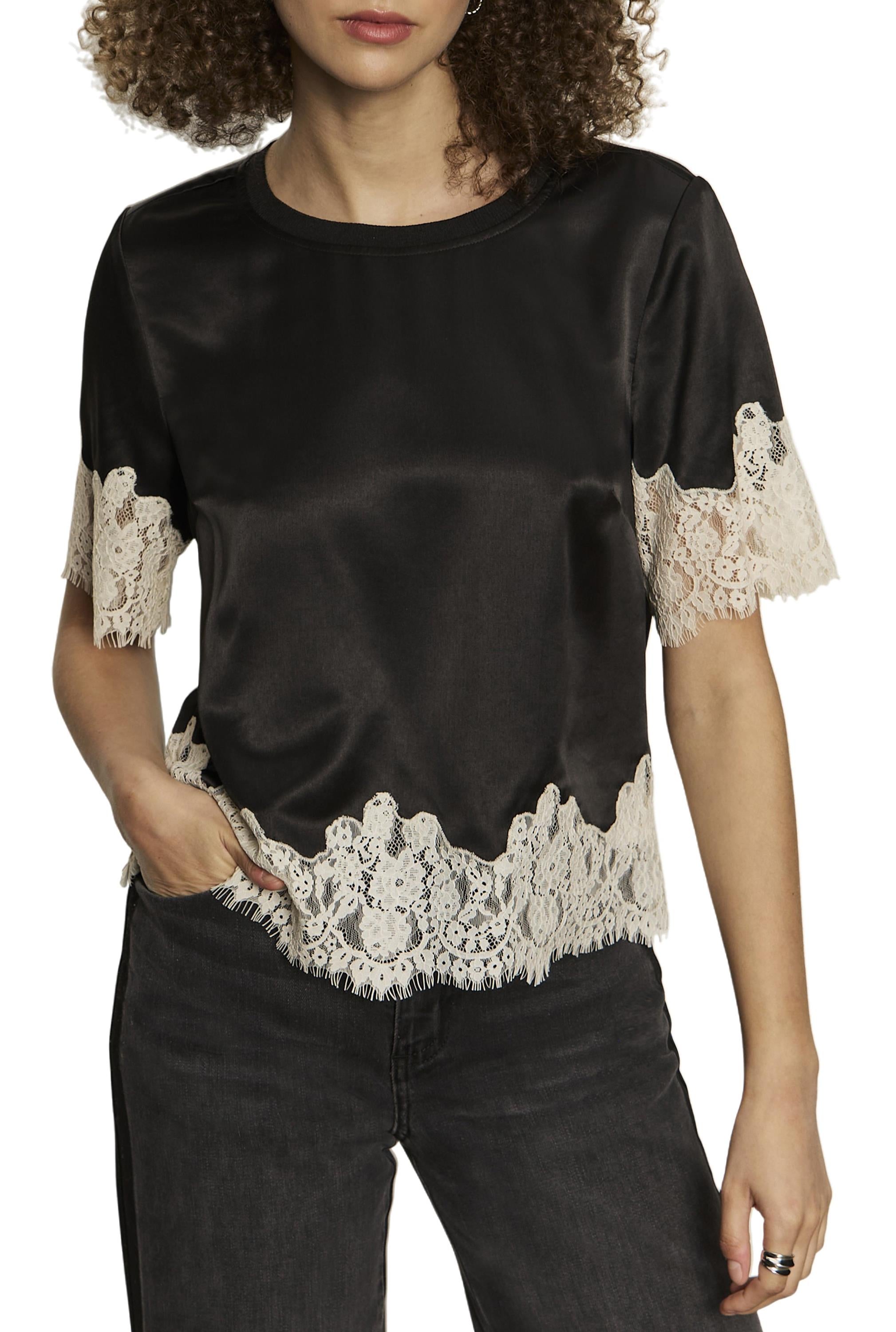 One Of A Kind Satin Lace Top