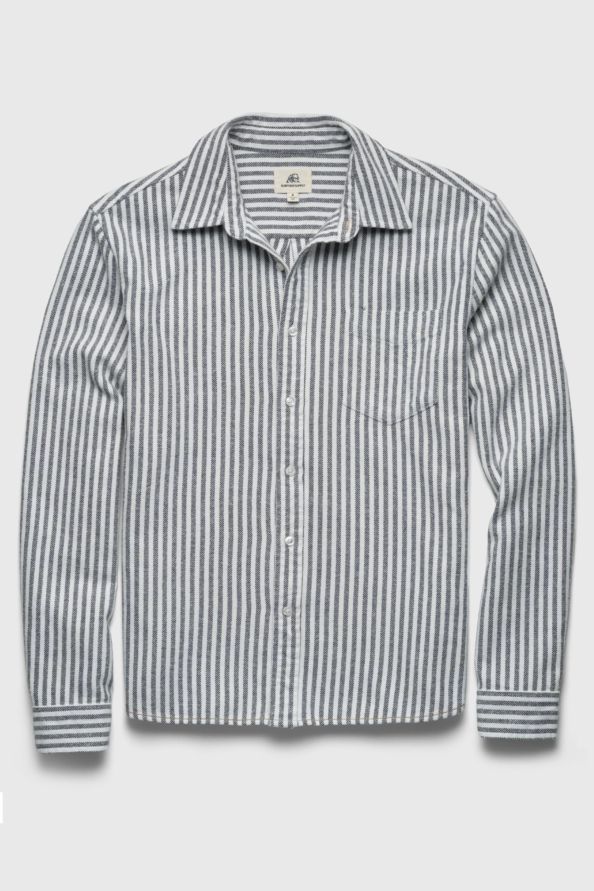Brian Brushed Cotton Twill Stripe Shirt