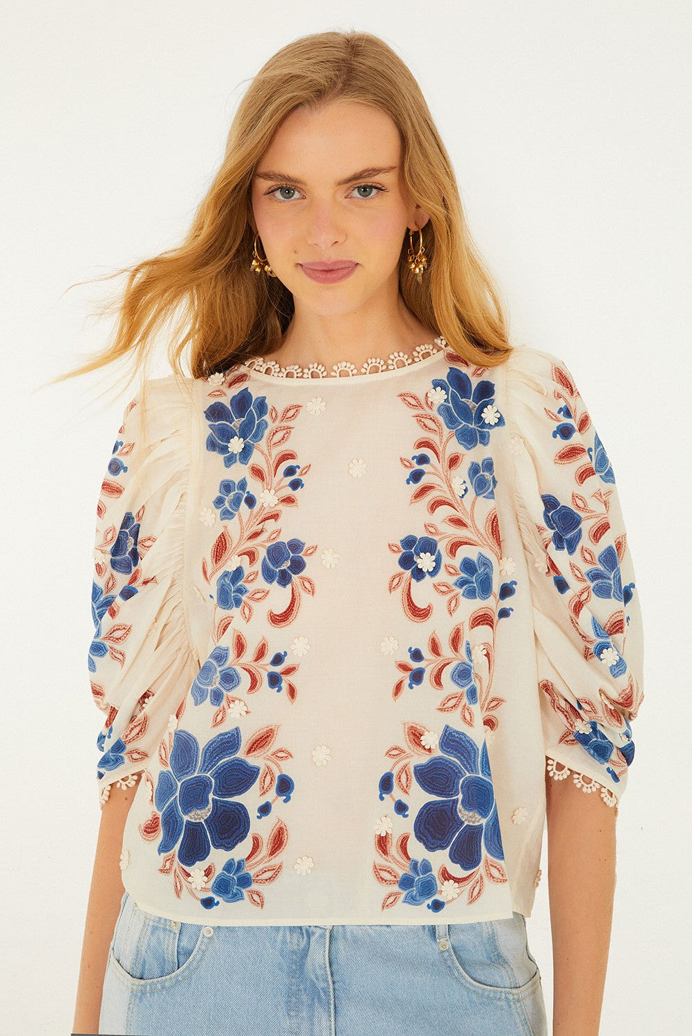 Renata Floral Sand Blouse