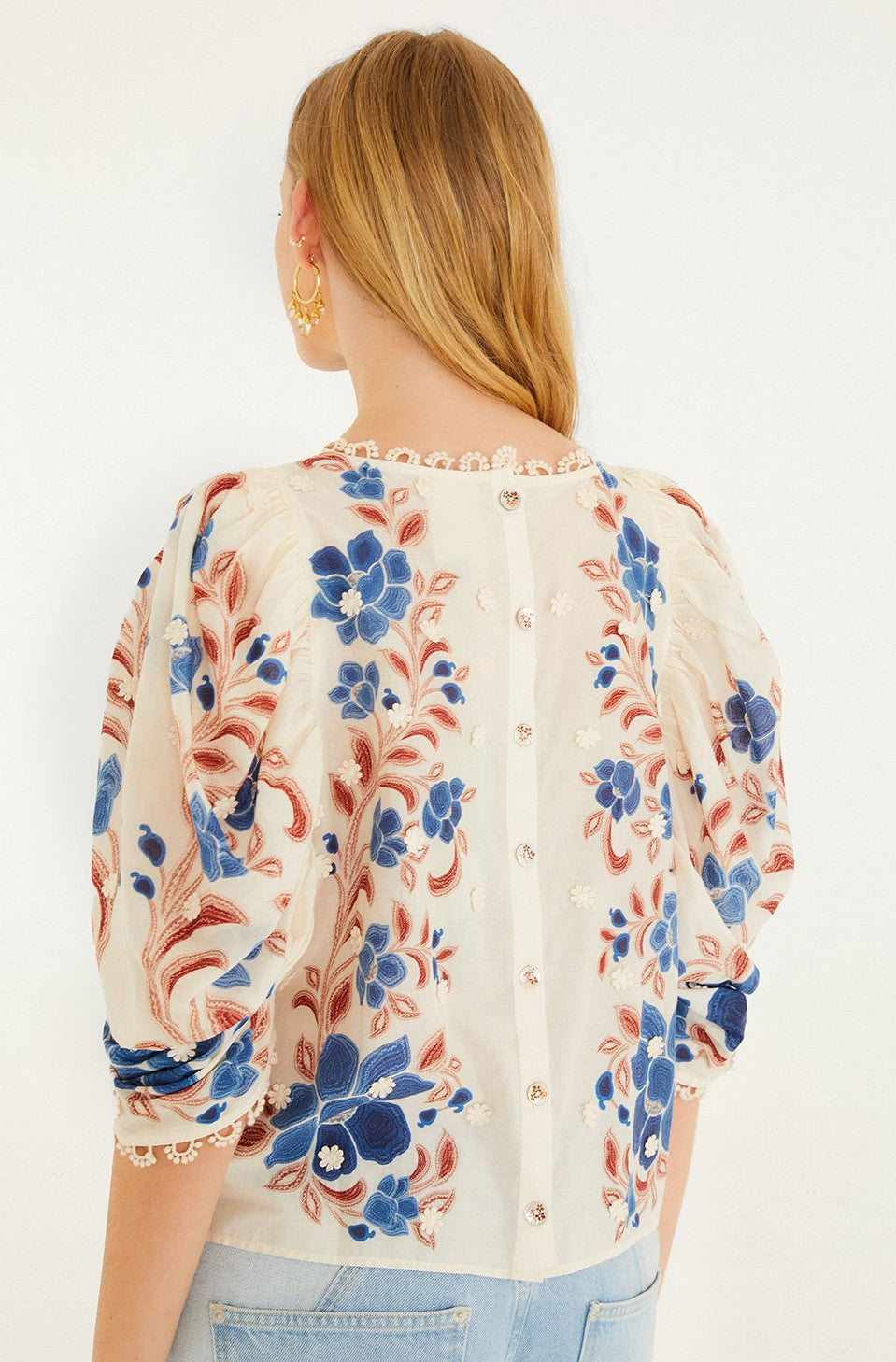 Renata Floral Sand Blouse