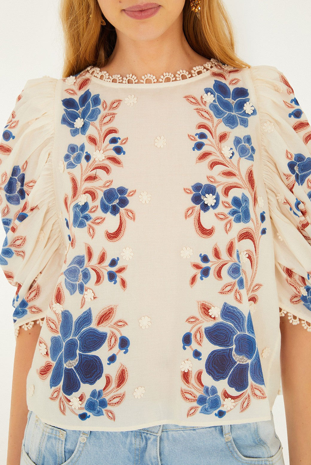 Renata Floral Sand Blouse