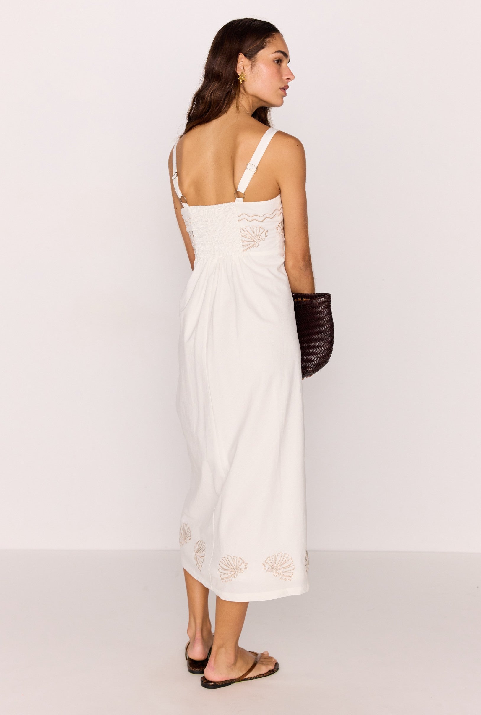 Hera Embroidered Midi Dress