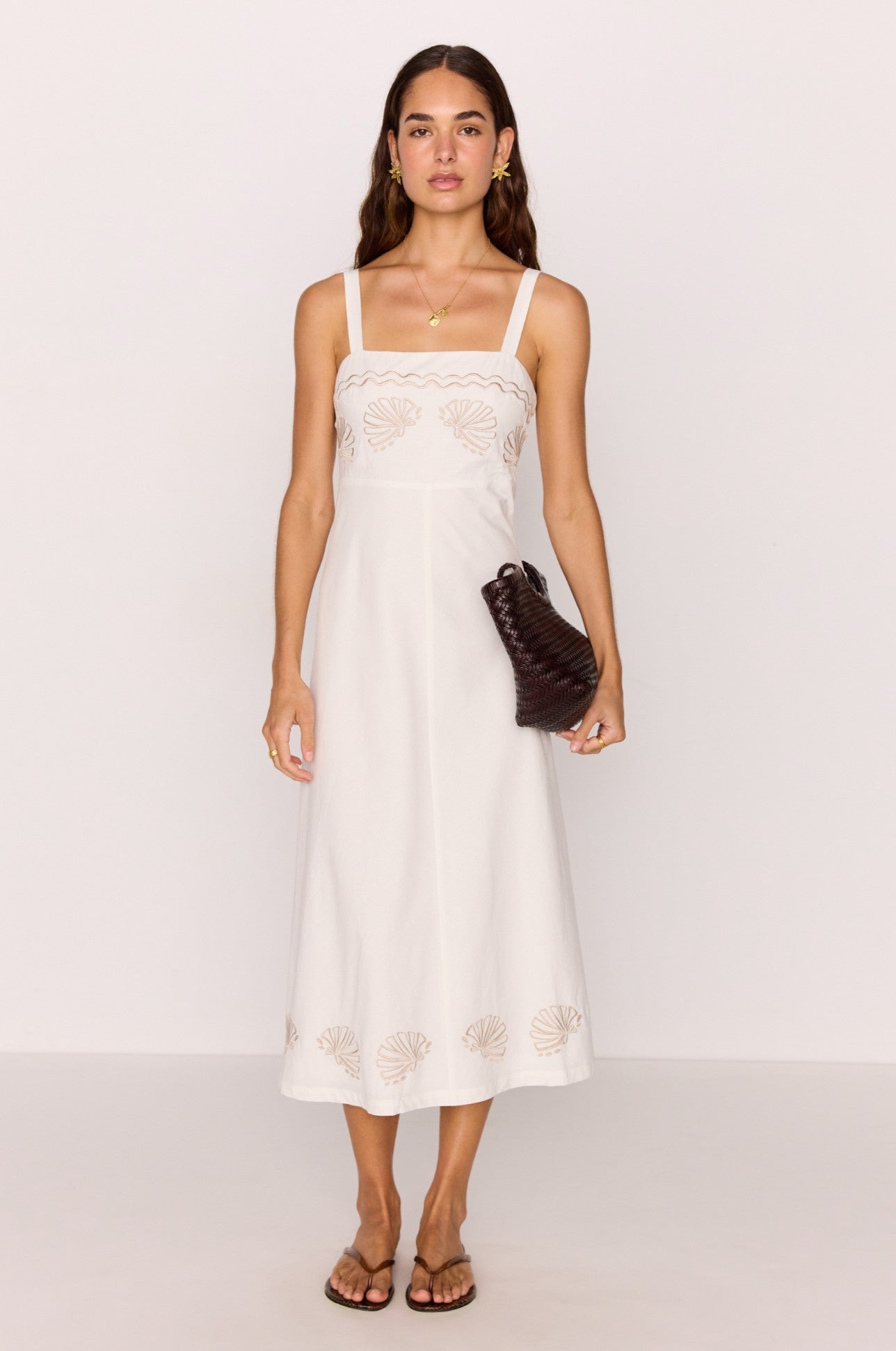 Hera Embroidered Midi Dress