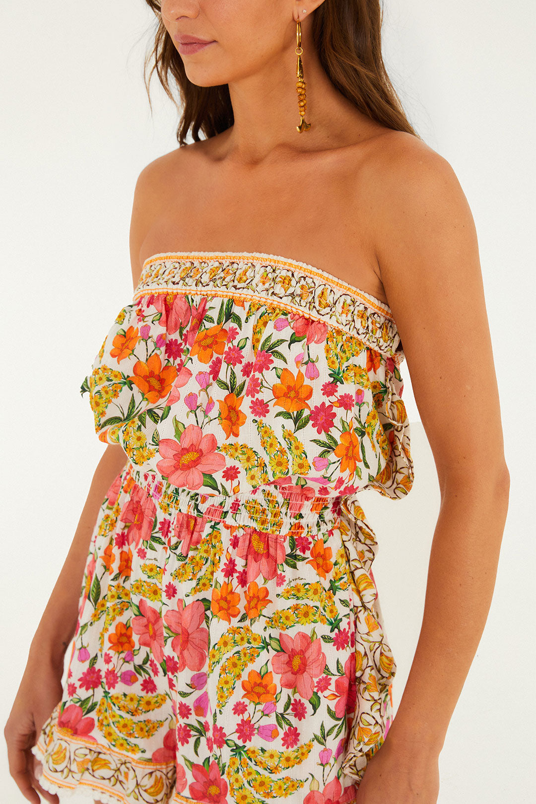 Banana Flowers Mini Romper Coverup