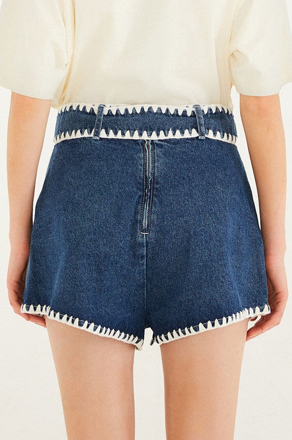Crochet Detail Denim Short