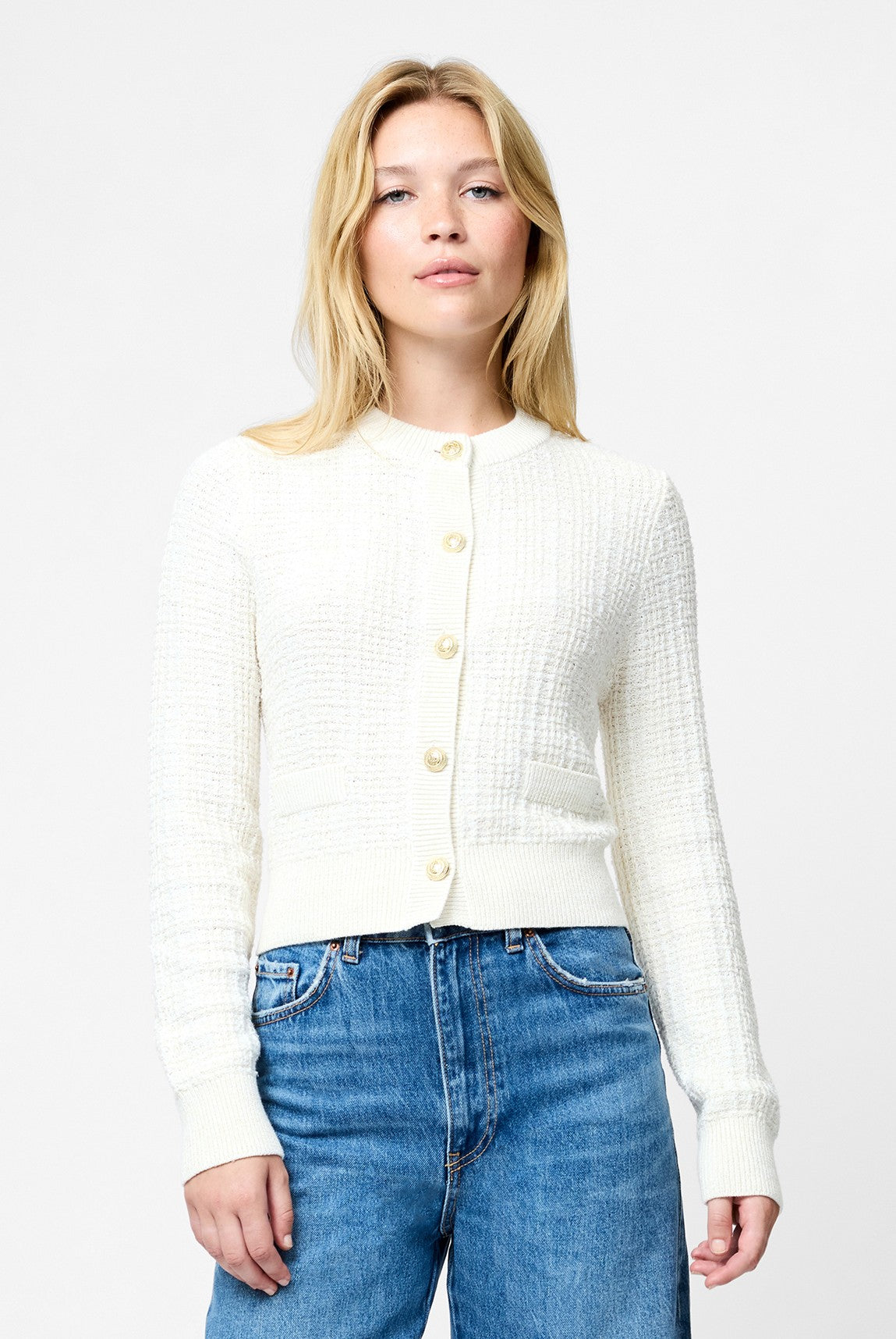 Lurex Tweed Knit Cardigan