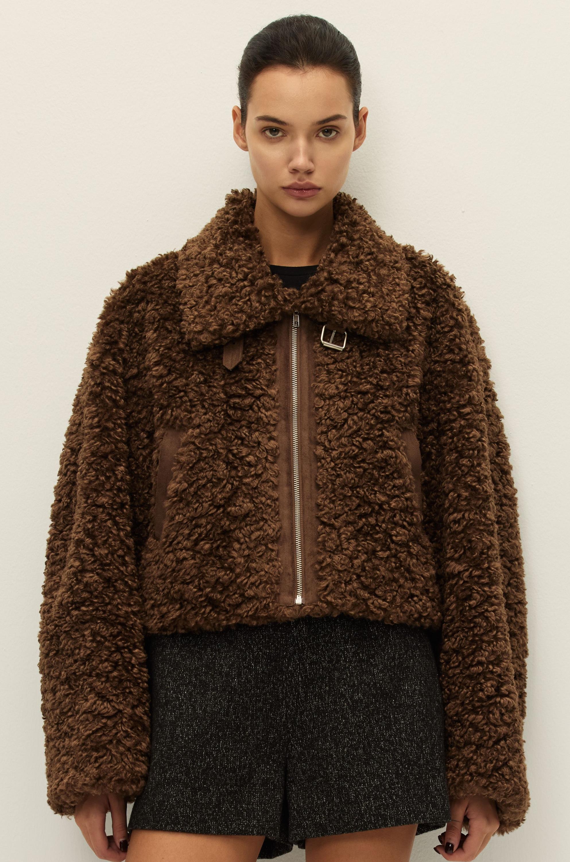 Rio Faux Fur Jacket Choco Brown – South Moon Under