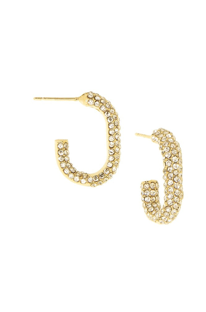 Crystal Oval Post Hoop