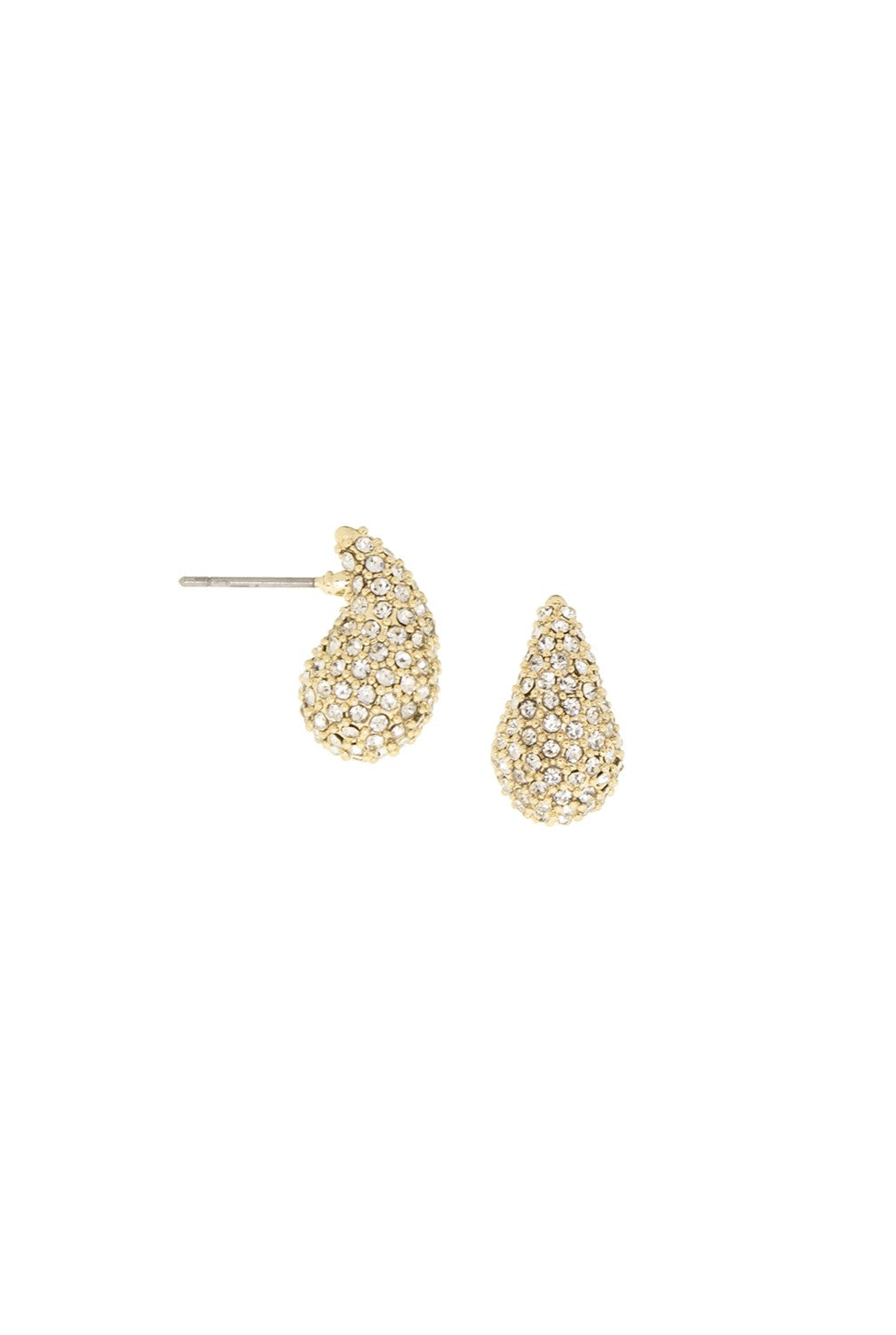 Pave Elongated Dome Earring