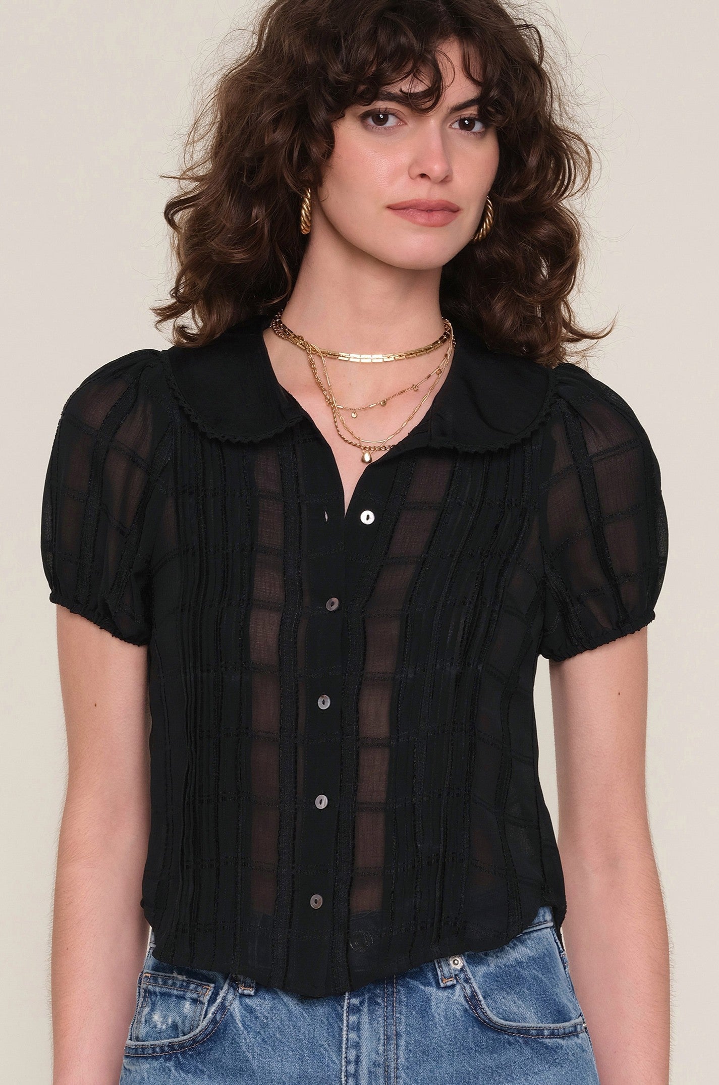 Doutzen Short Sleeve Button Down Top