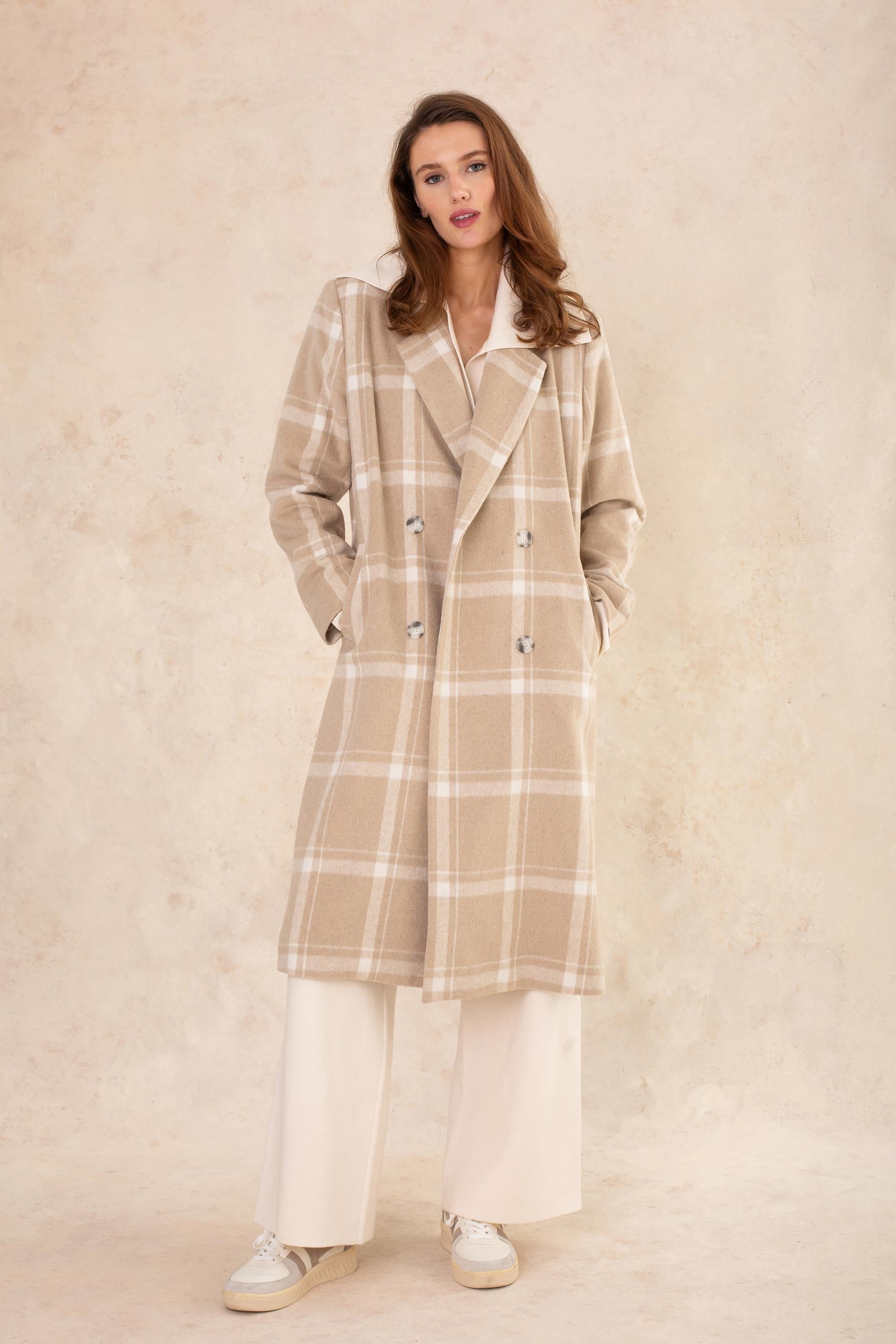 Blair Windowpane Long Coat