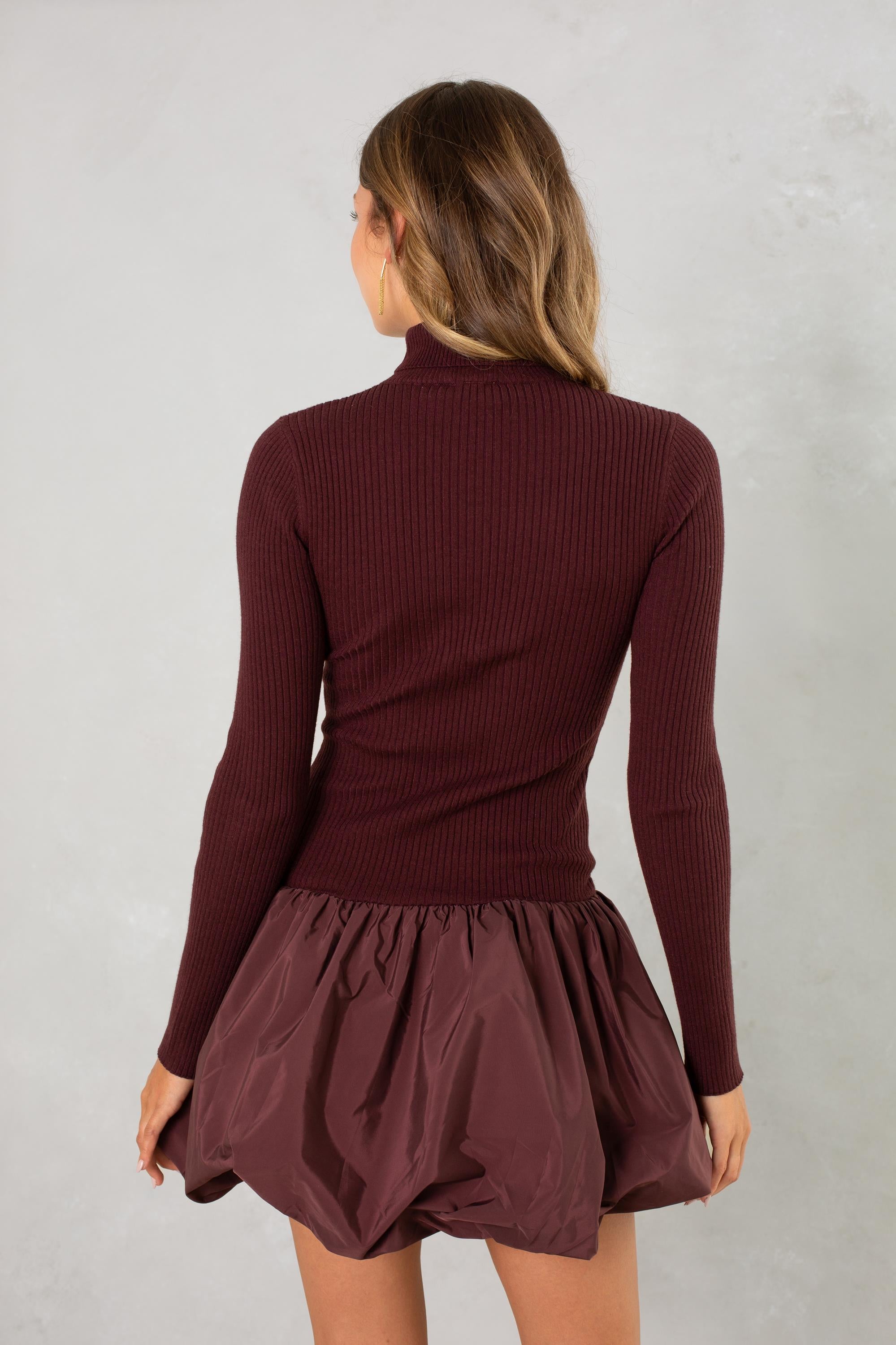 Serena Mixed Media Bubble Mini Dress