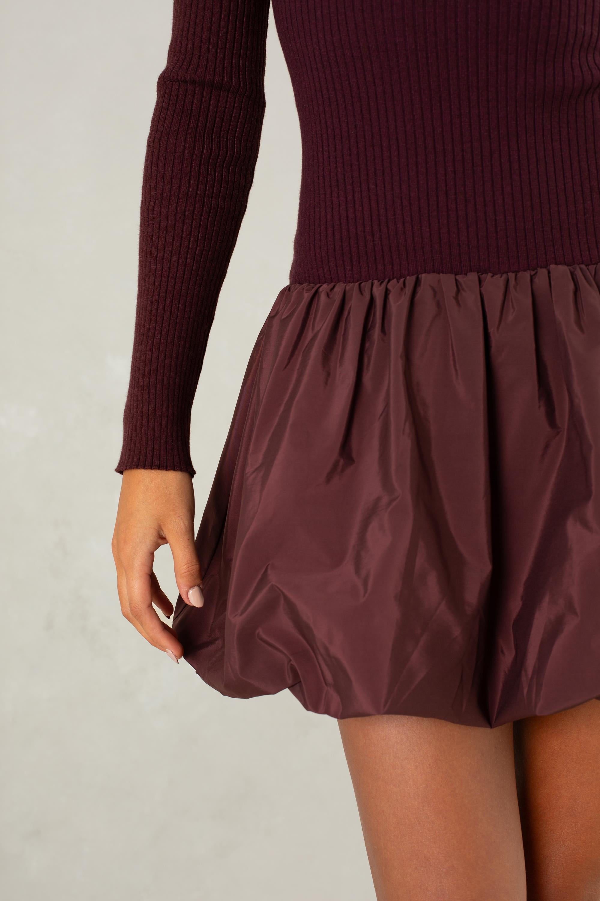 Serena Mixed Media Bubble Mini Dress