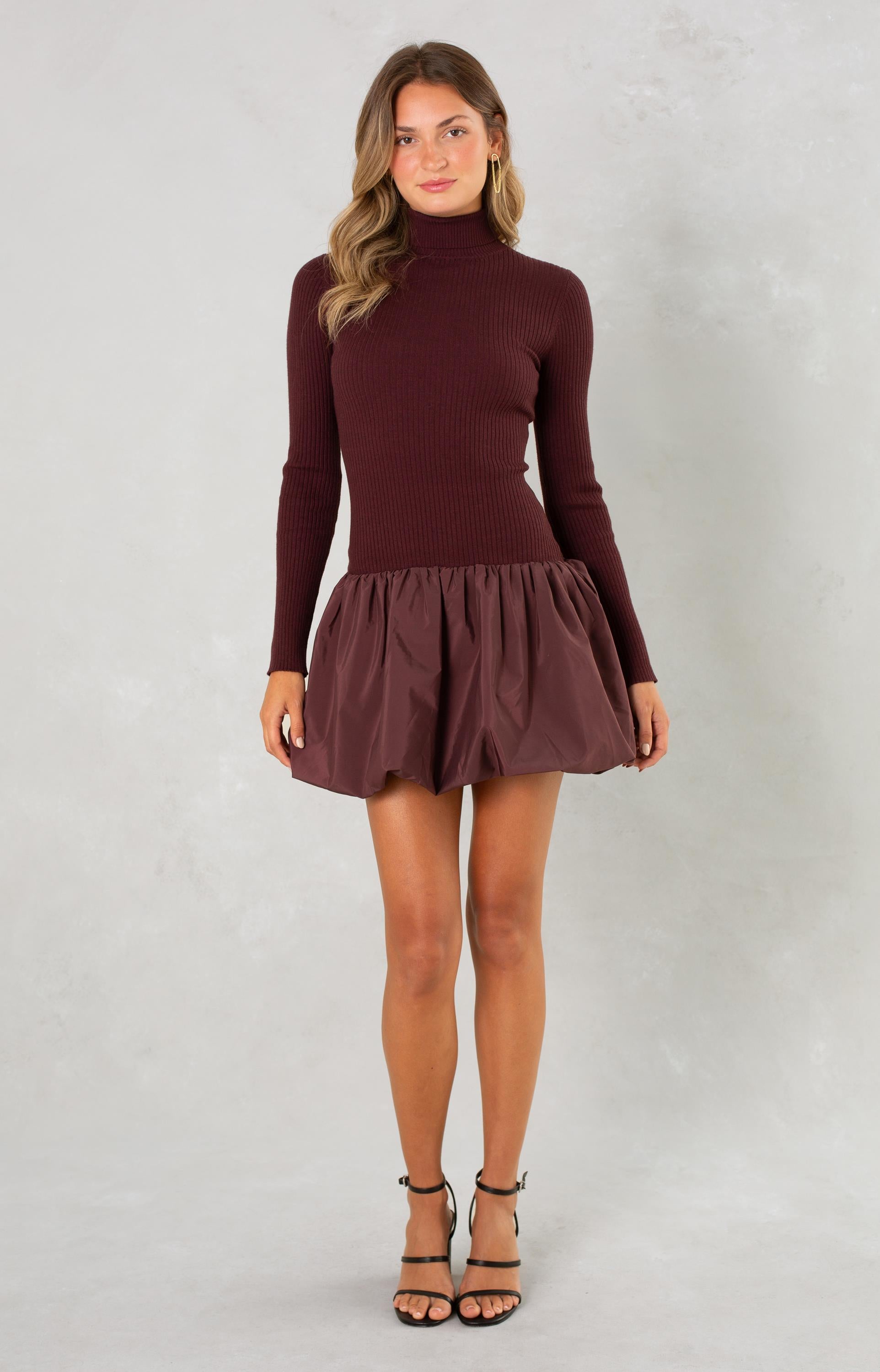 Serena Mixed Media Bubble Mini Dress