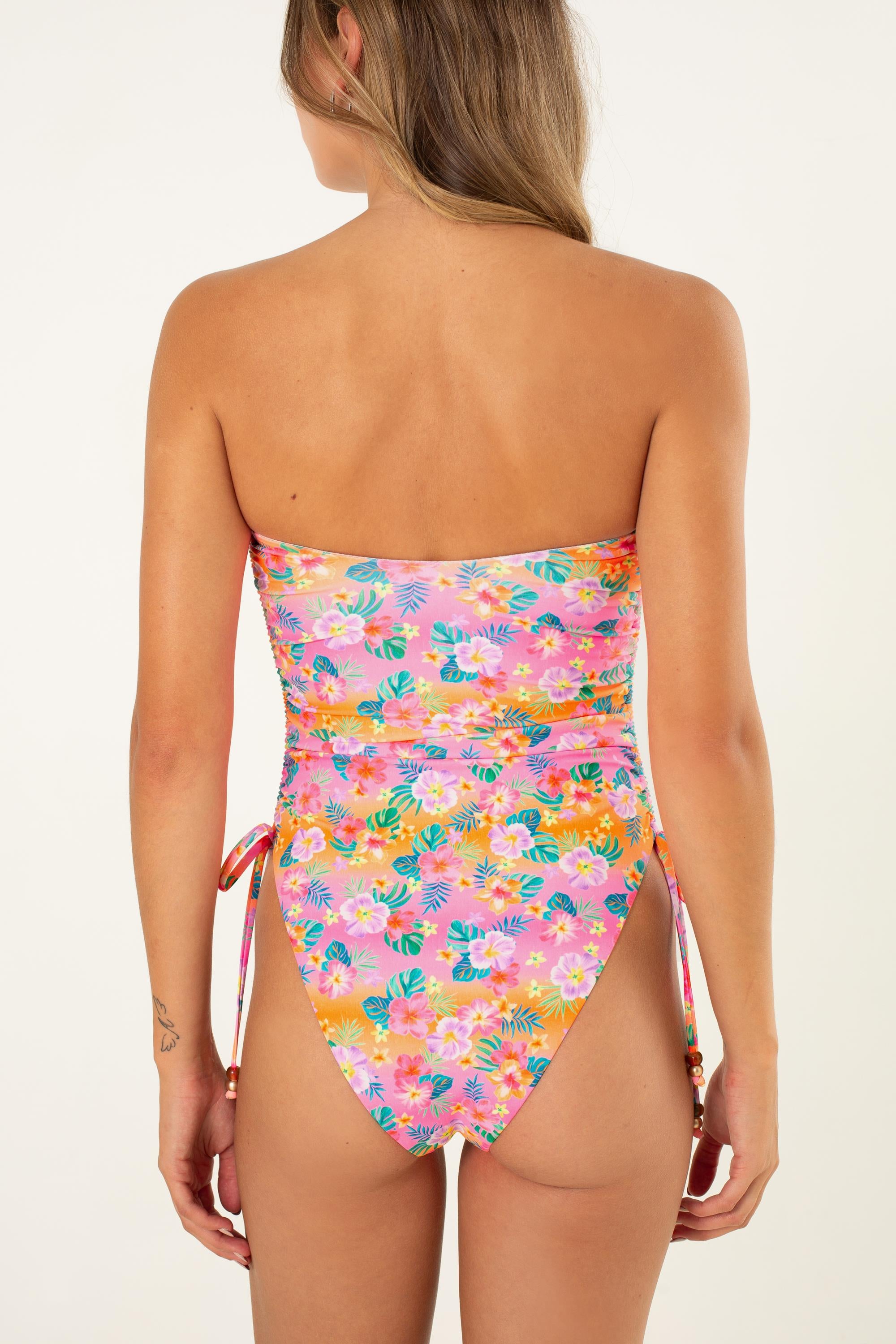 Summer Glow Ruched Bandeau 1 Piece