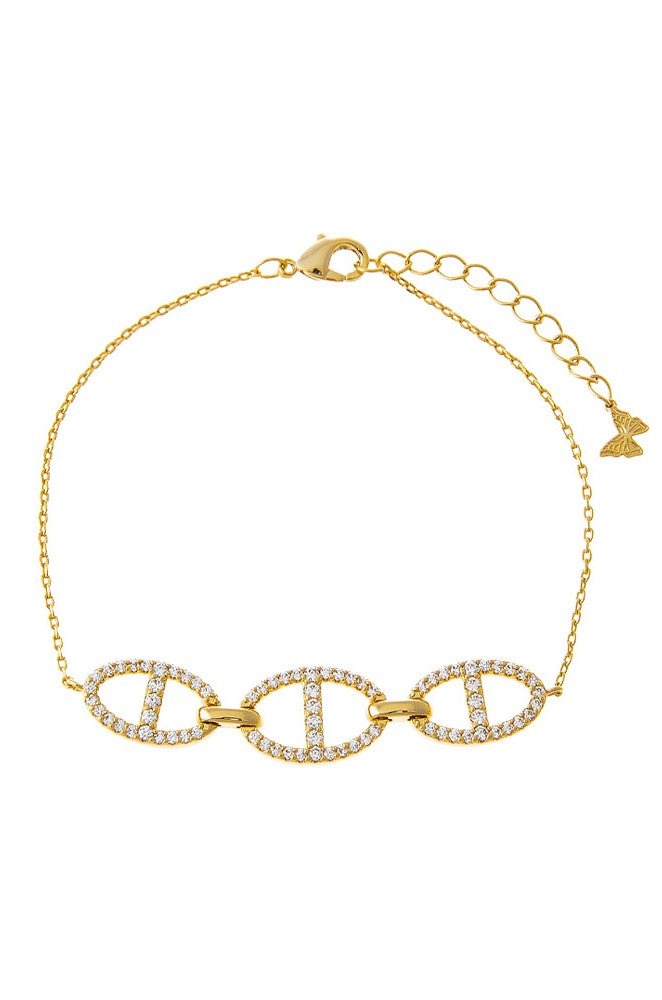 Pave Multi Mariner Chain Bracelet