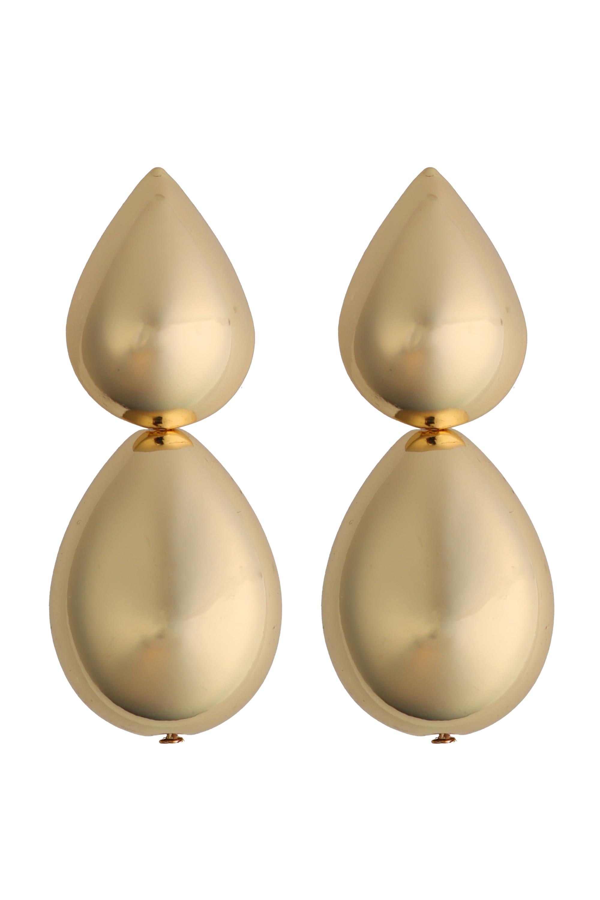 Gold Double Teardrop Post Earrings